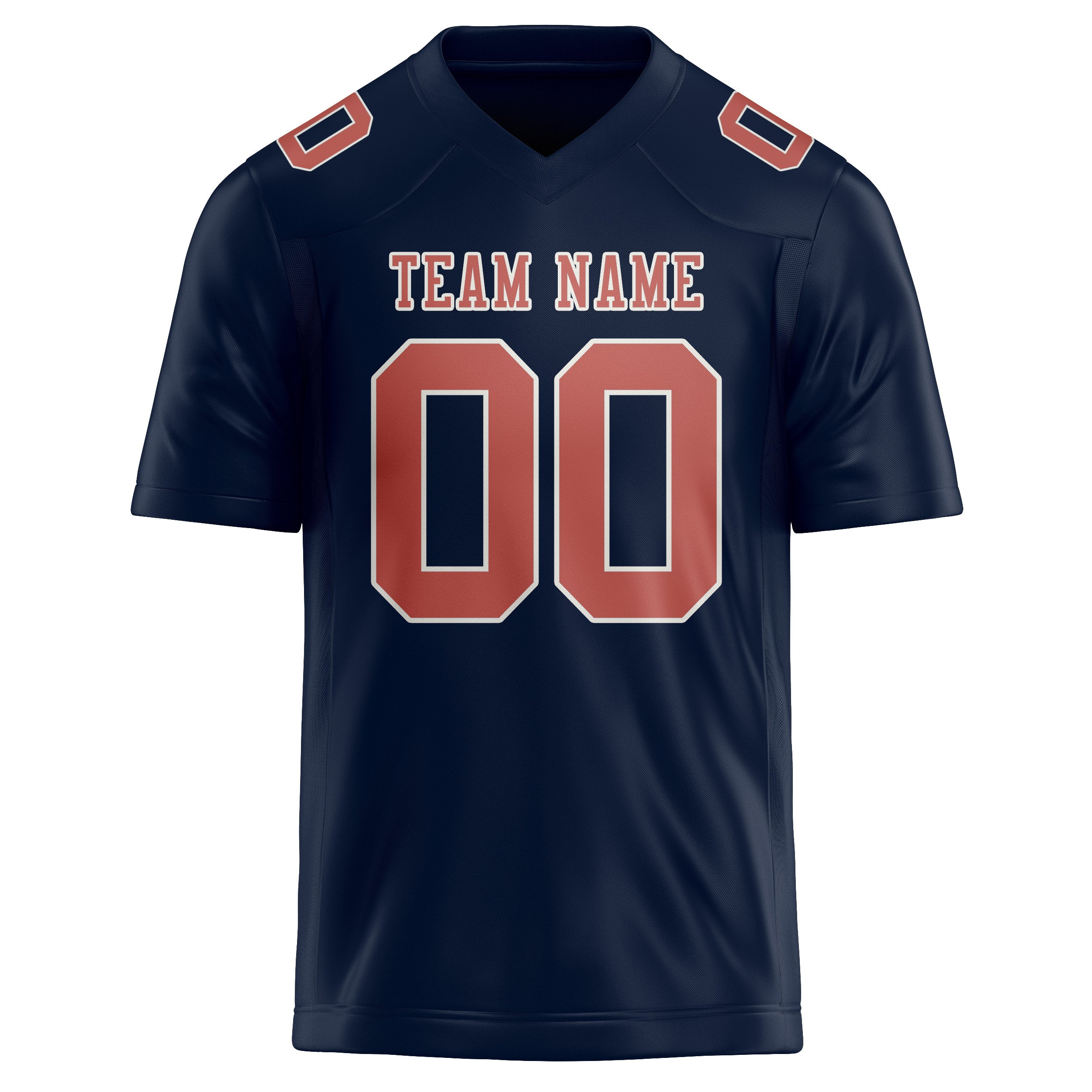 Custom Navy Copper Rose Football Jersey