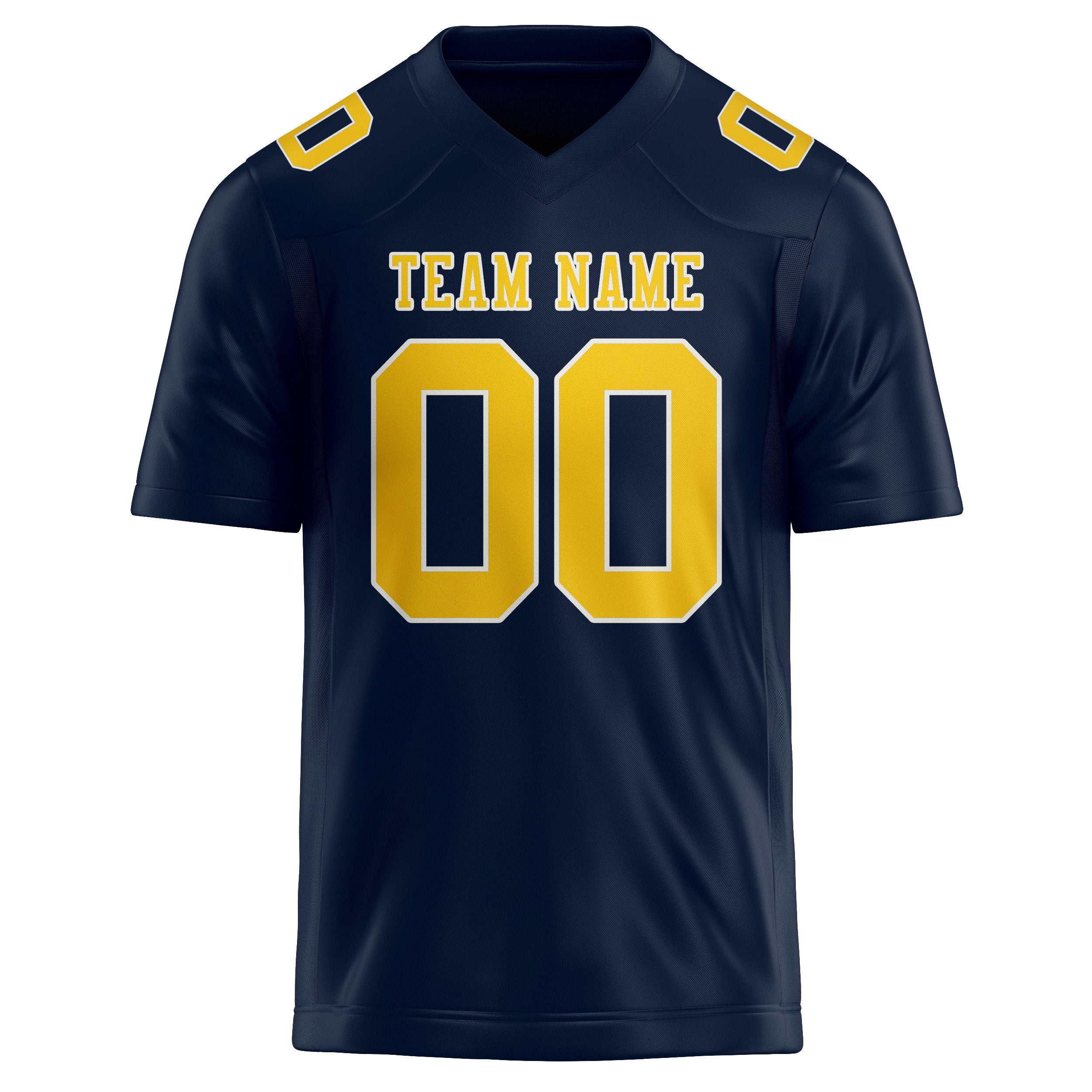 Custom Navy Gold Football Jersey