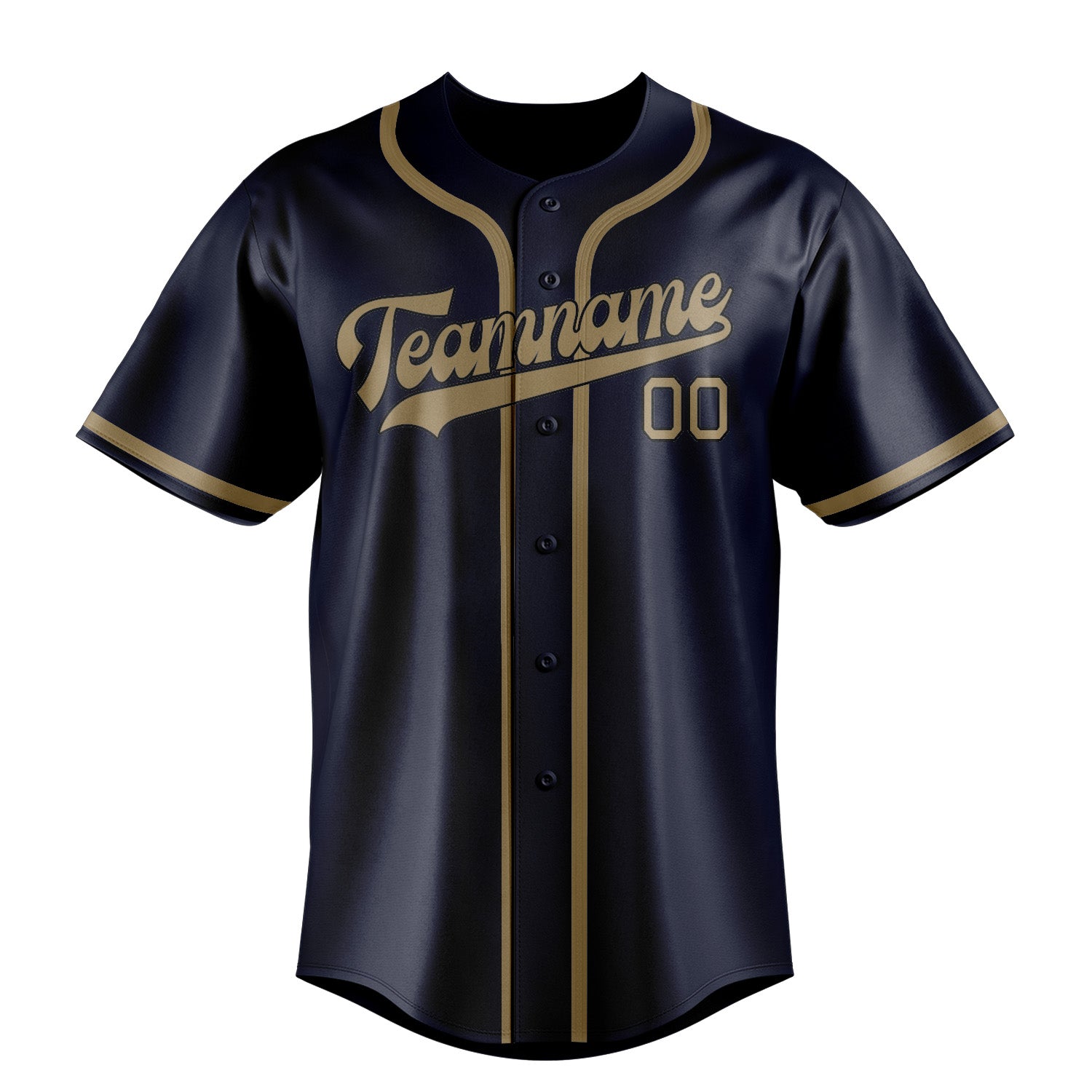 Custom Navy Light Khaki Baseball Jersey