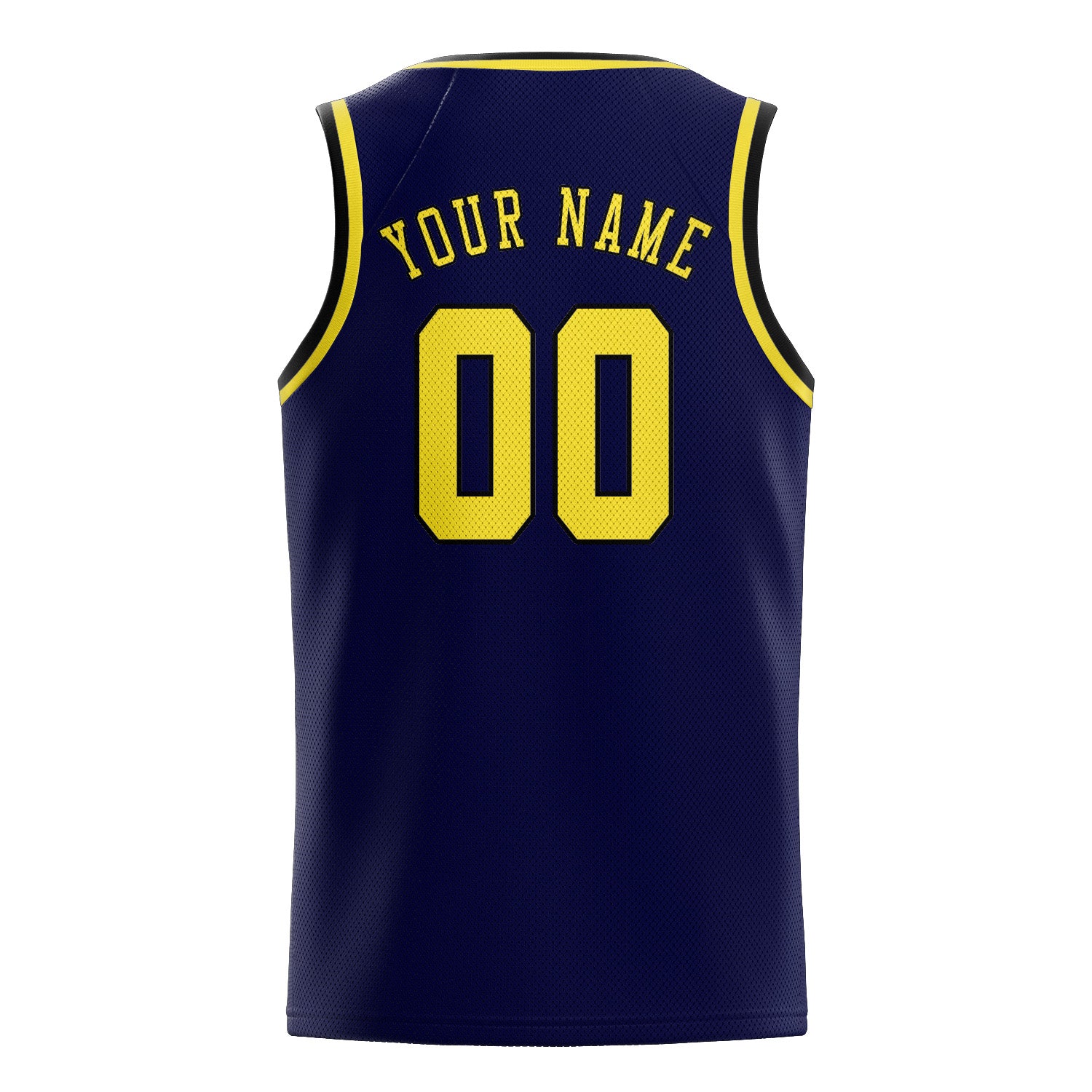 Custom Navy Light Yellow Basketball Jersey