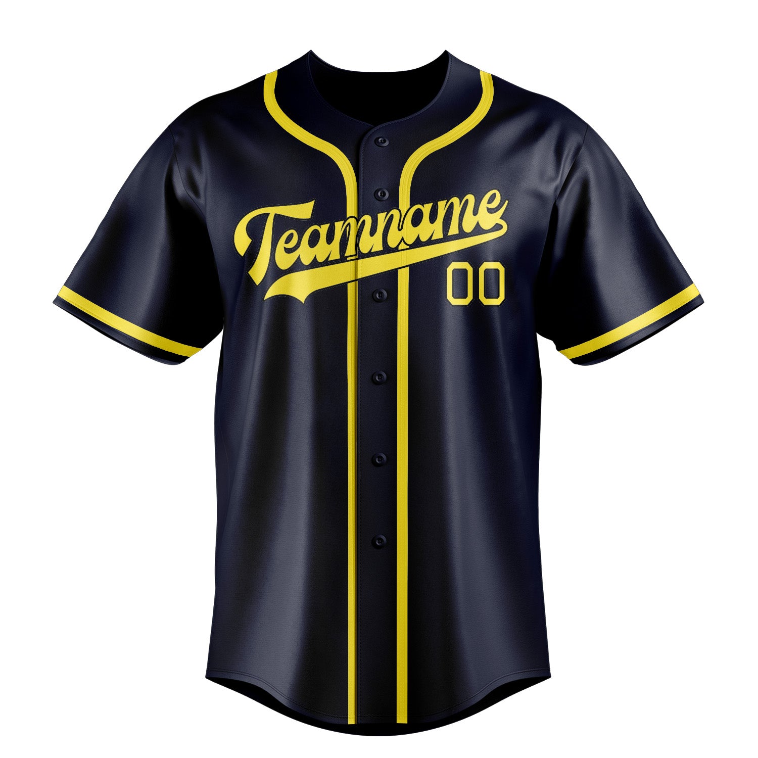 Custom Navy Light Yellow Baseball Jersey