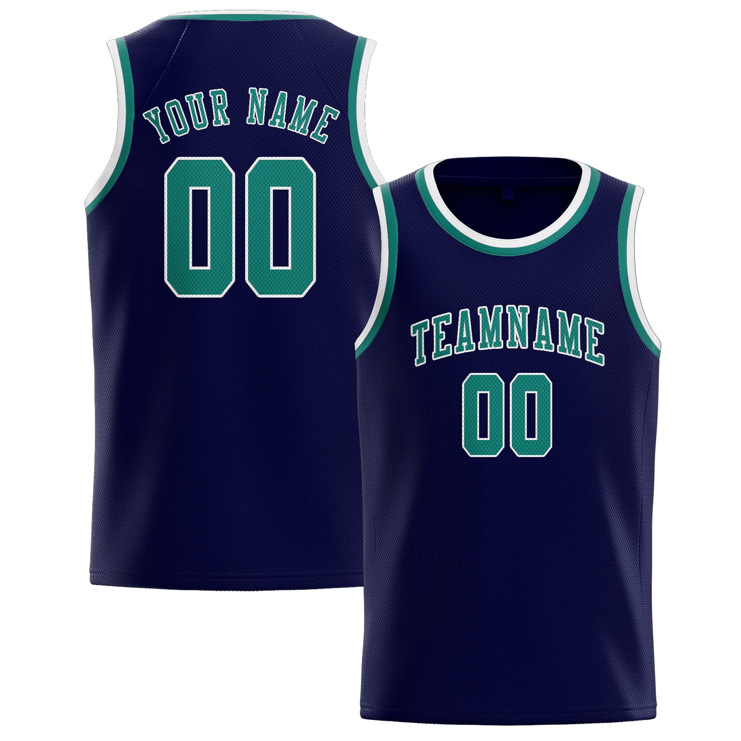 Custom Navy Blue Green Basketball Jersey