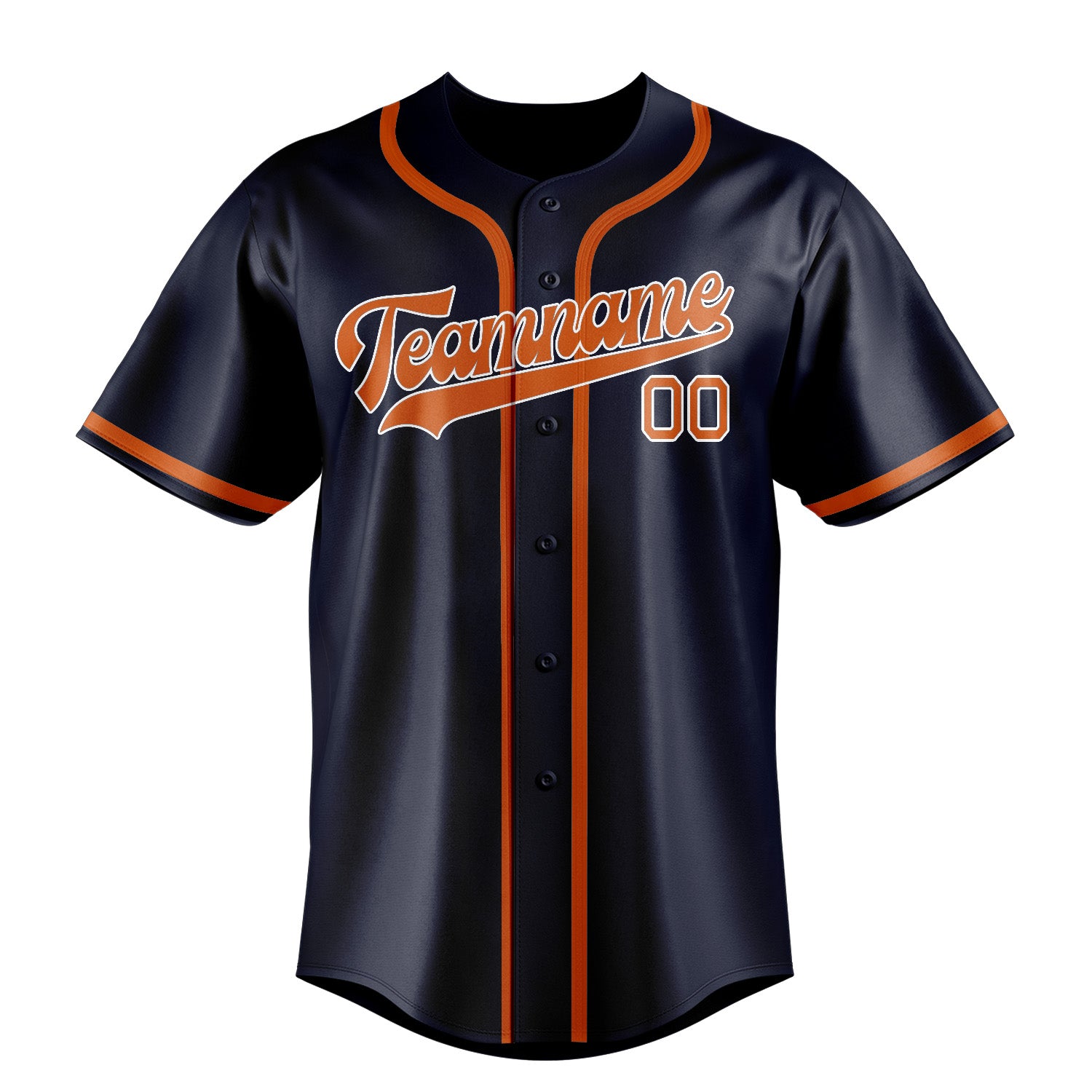 Custom Navy Orange Baseball Jersey