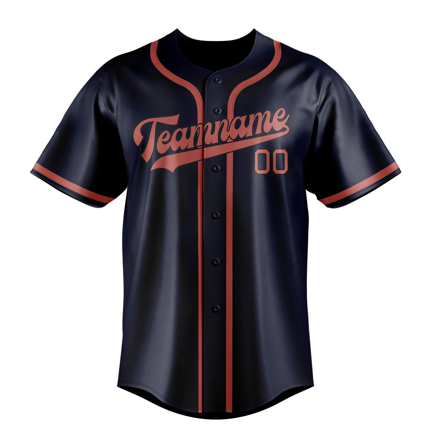 Custom Navy Copper Rose Baseball Jersey