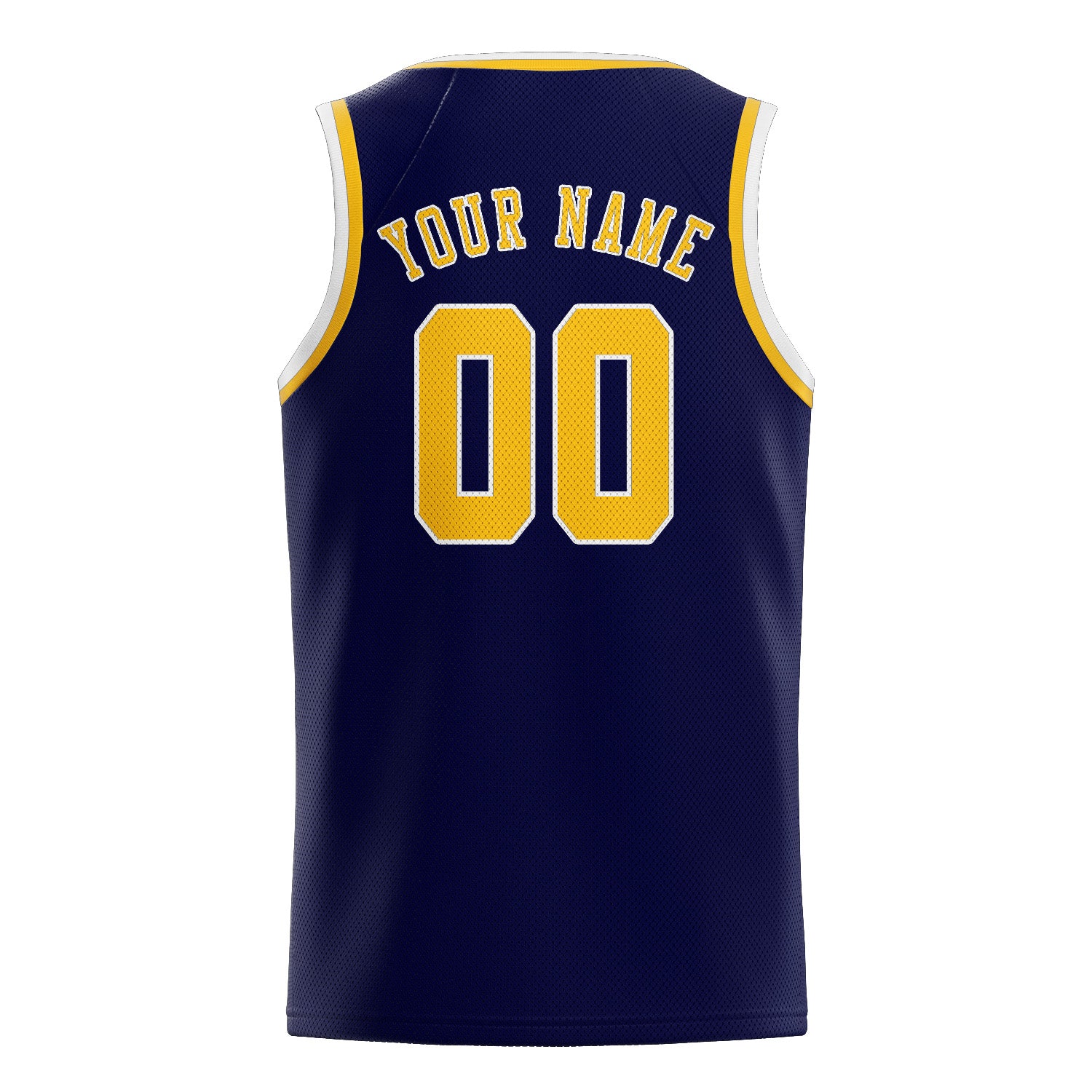 Custom Navy Gold Basketball Jersey