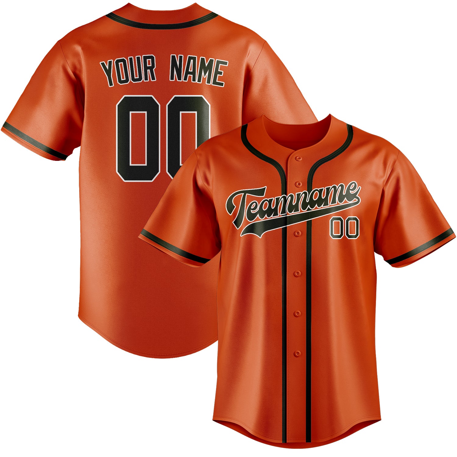 Custom Orange Red Olive Baseball Jersey