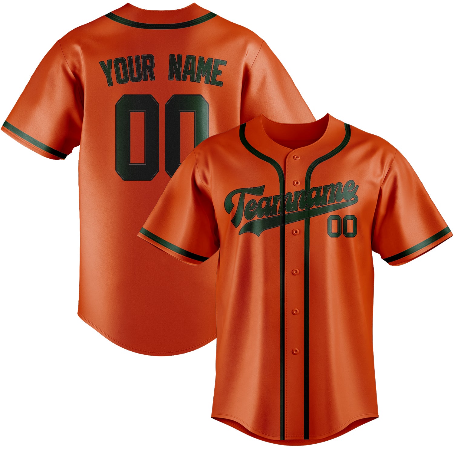 Custom Orange Red Green Baseball Jersey