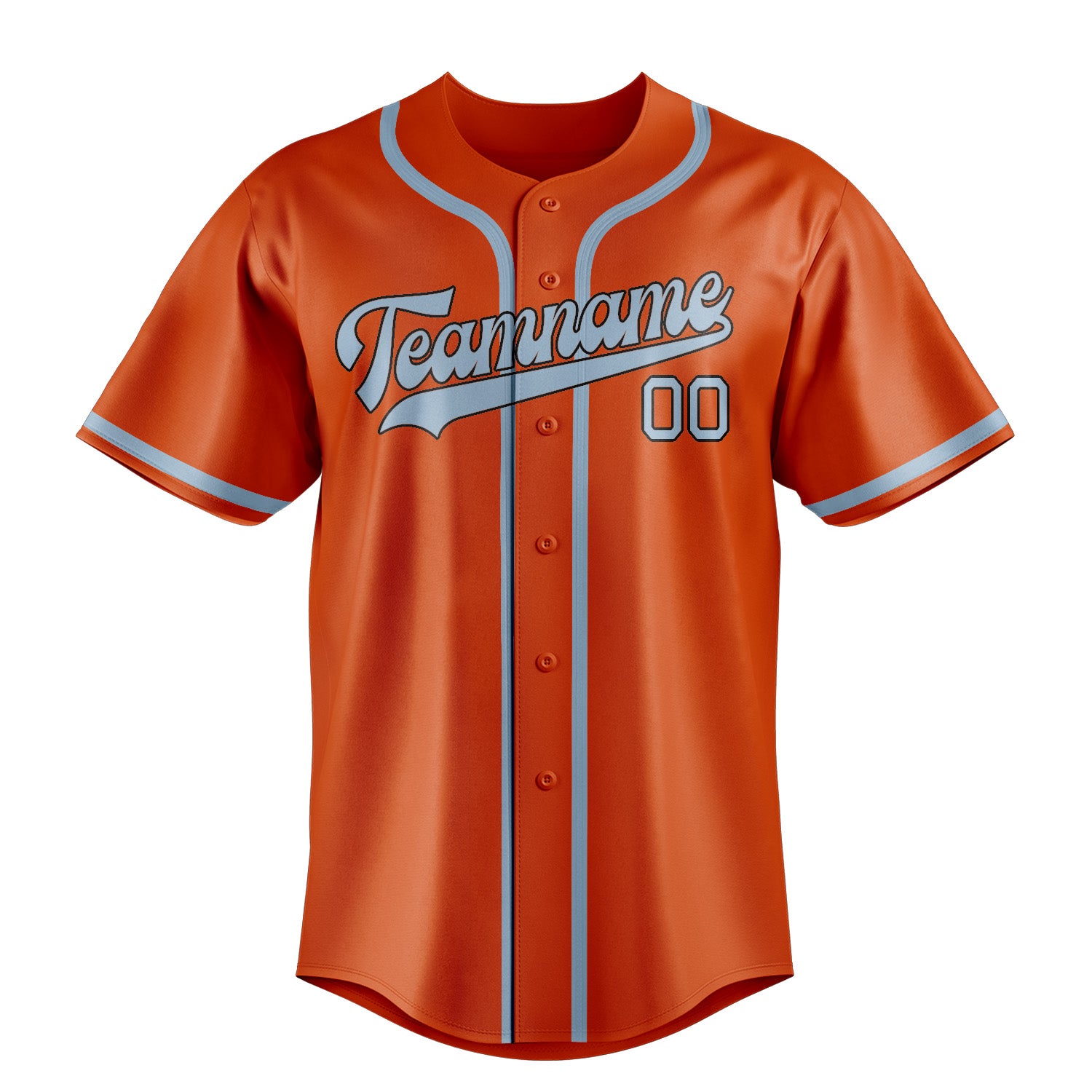 Custom Orange Red Light Blue Baseball Jersey