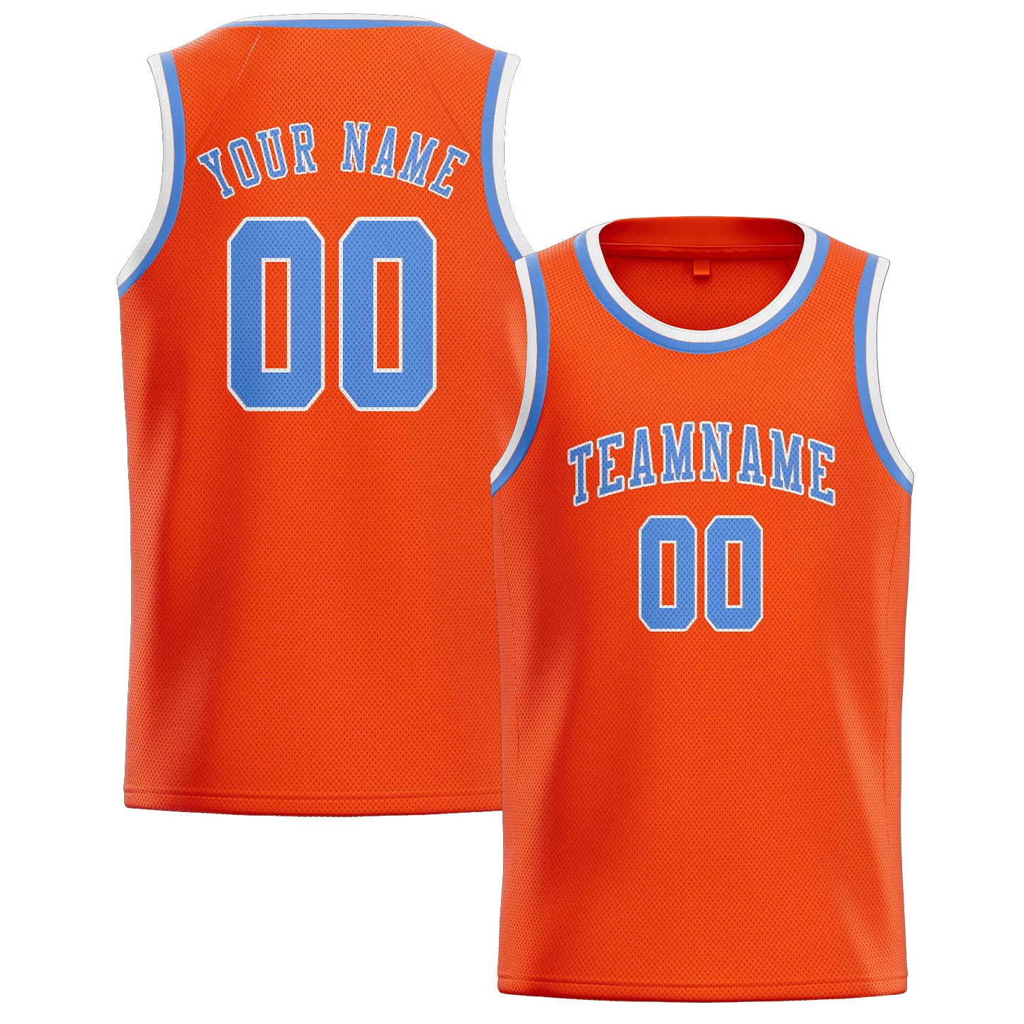 Custom Orange Red Light Blue Basketball Jersey