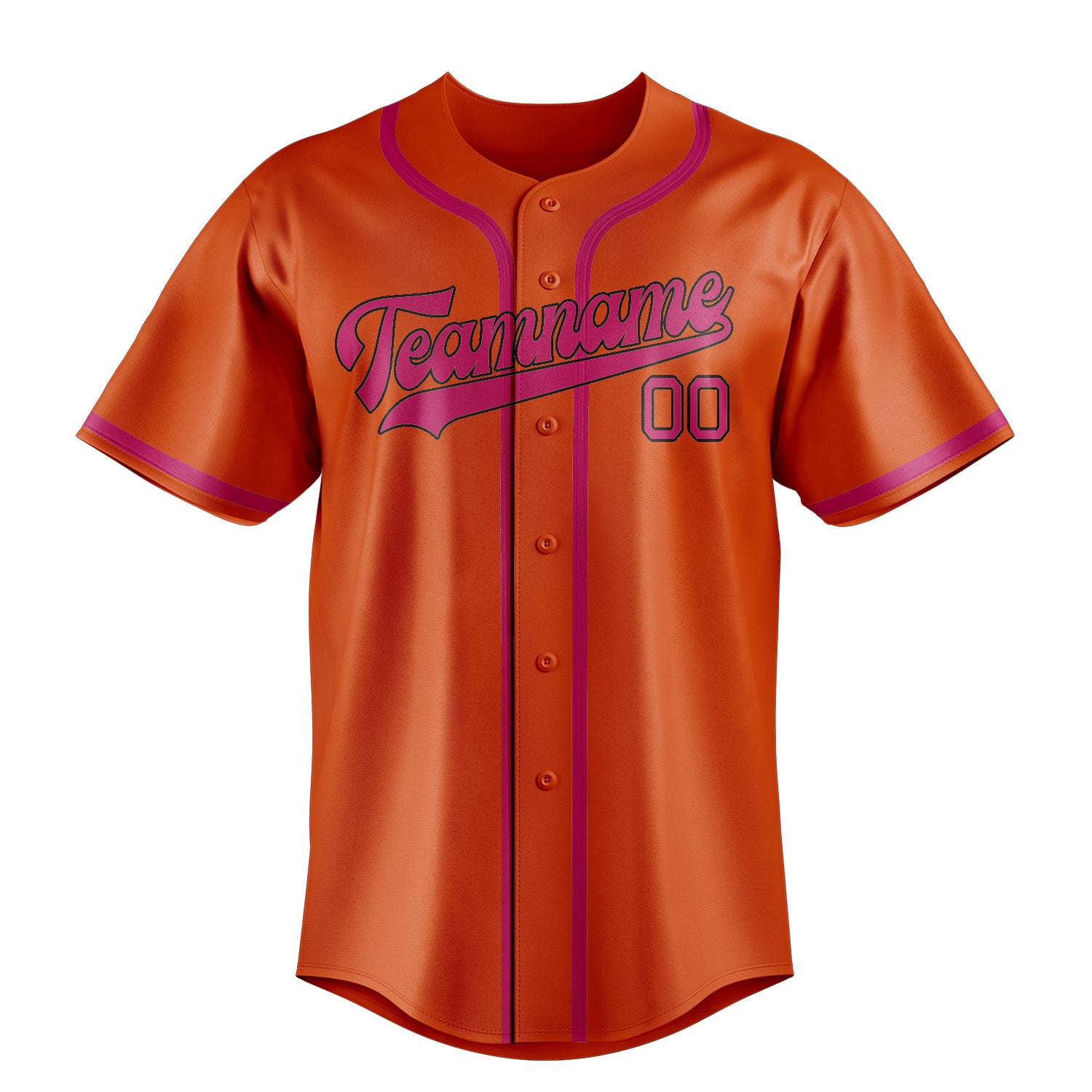 Custom Orange Red Pink Baseball Jersey