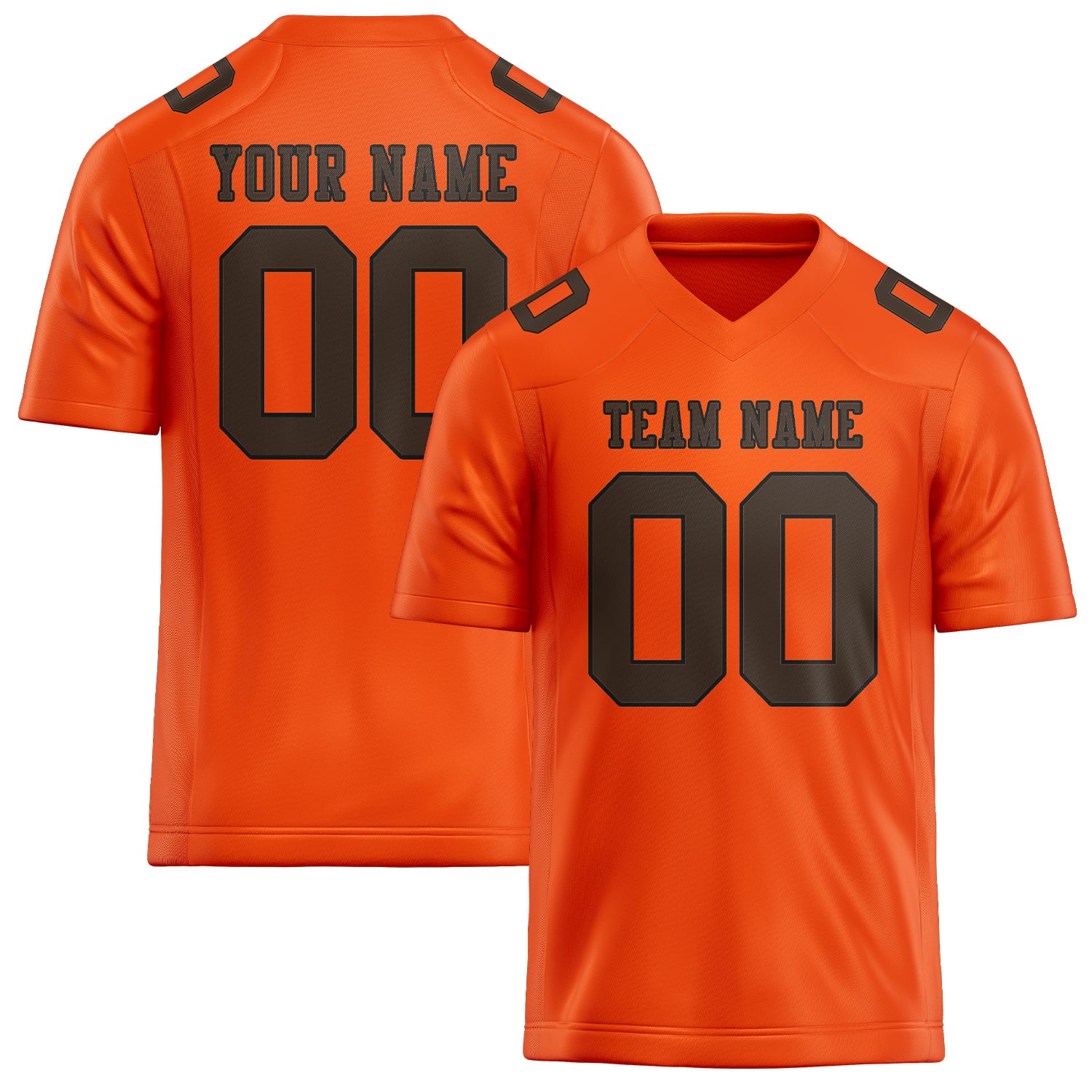 Custom Orange Red Brown Football Jersey