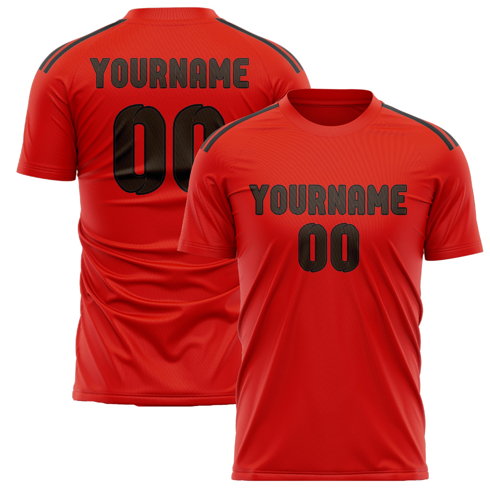 Custom Orange Red Brown Soccer Jersey