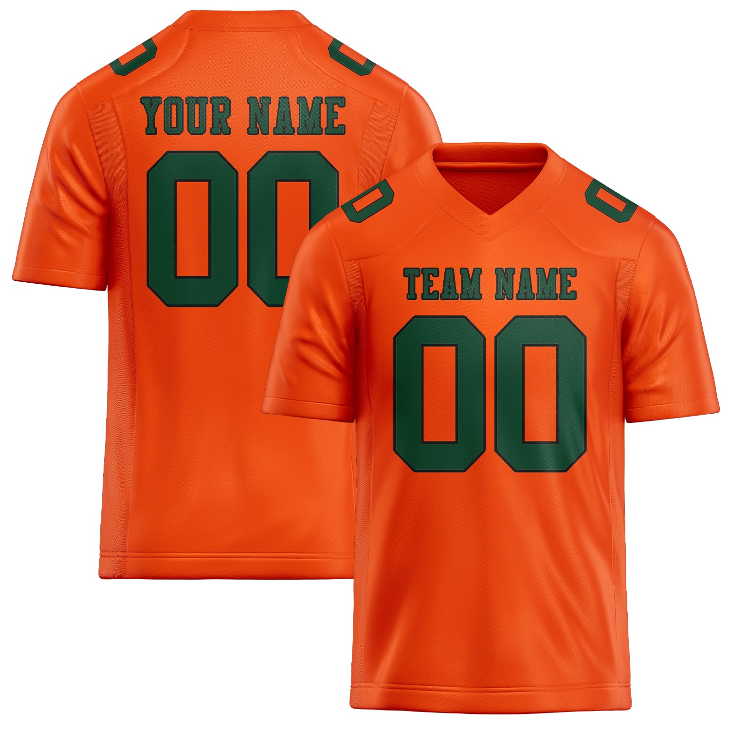 Custom Orange Red Green Football Jersey