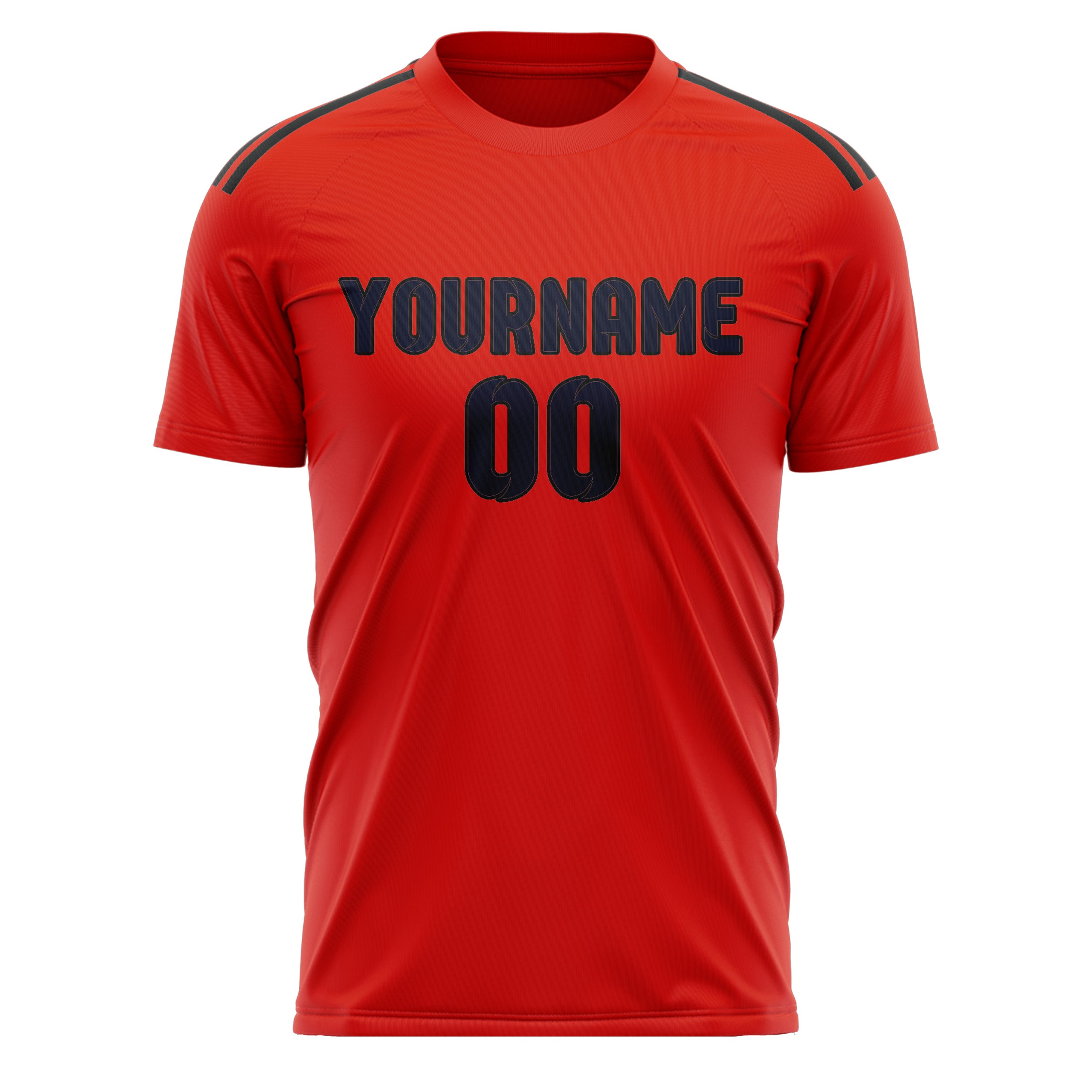 Custom Orange Red Navy Soccer Jersey