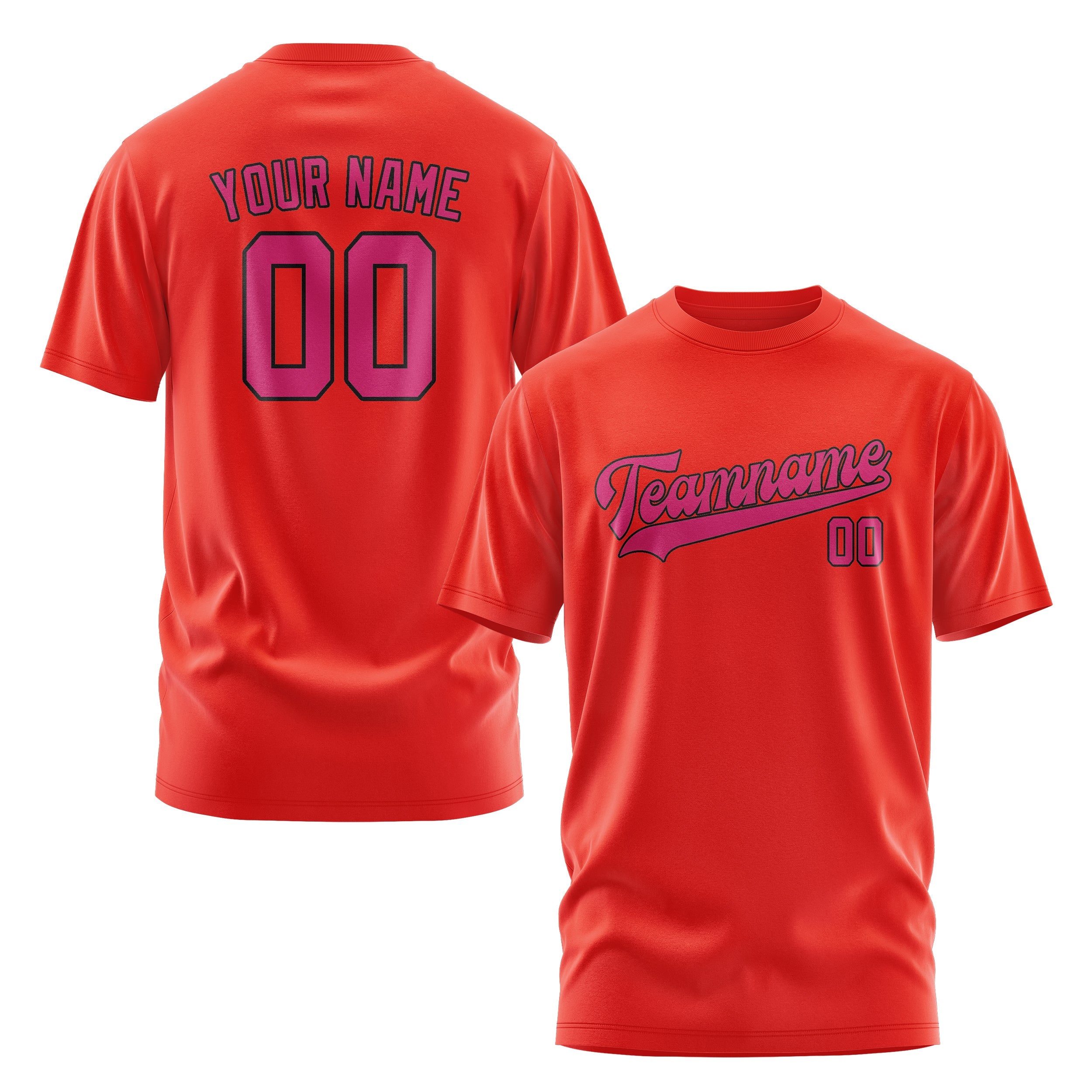 Custom Orange Red Pink T-Shirt