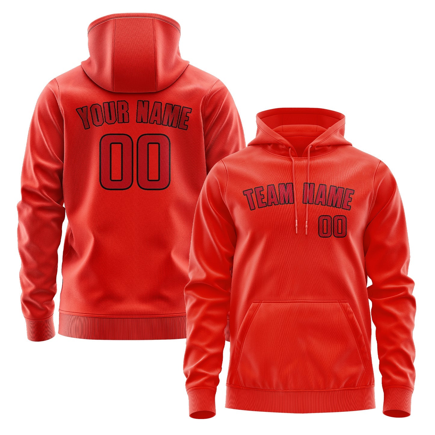 Custom Orange Red Red Hoodie