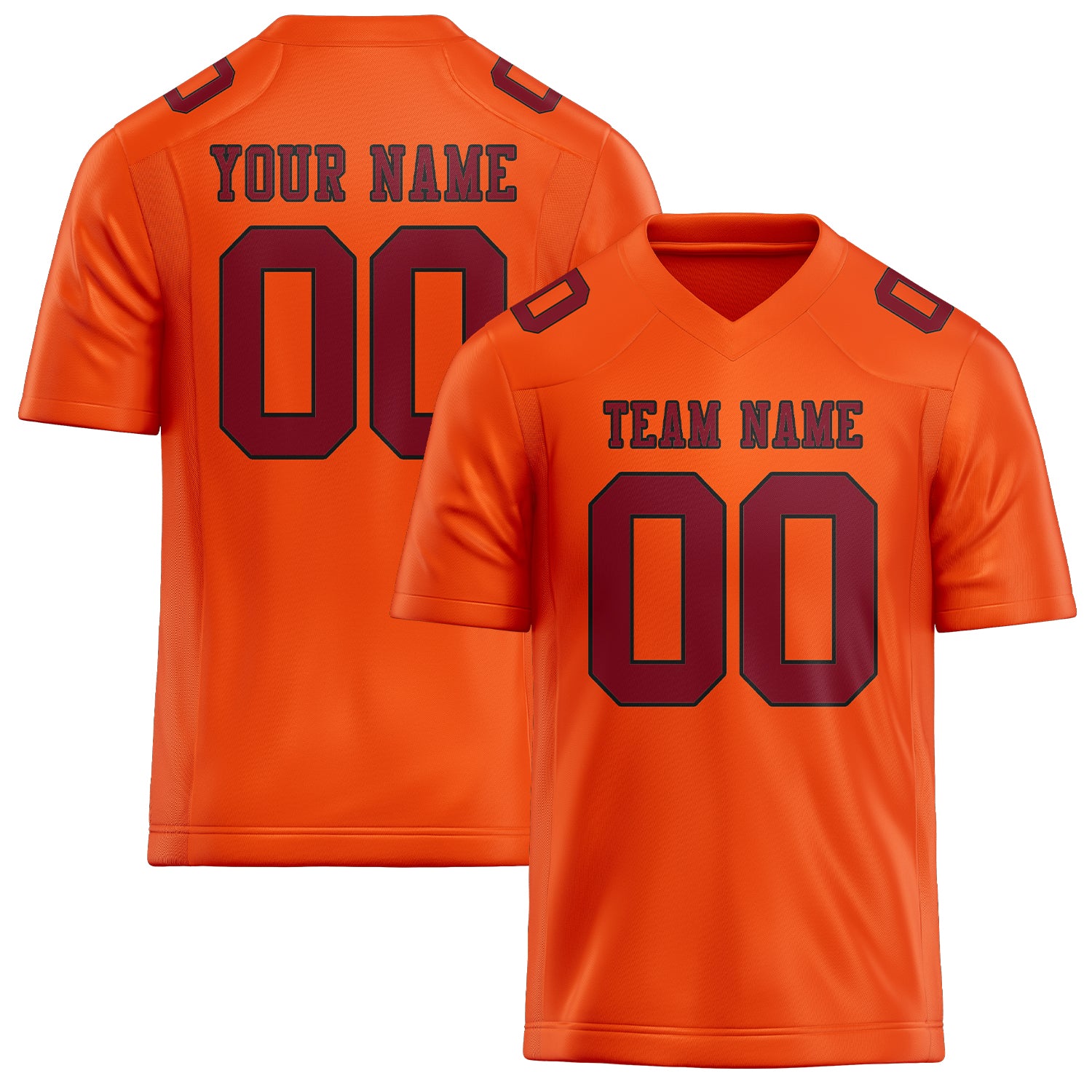 Custom Orange Red Crimson Red Football Jersey