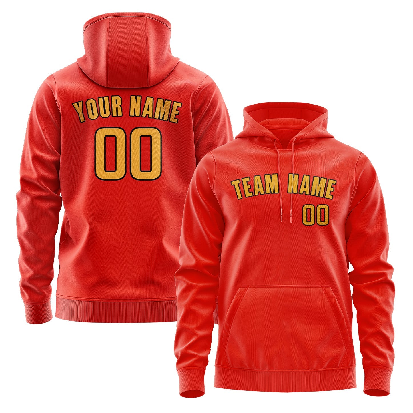 Custom Orange Red Yellow Hoodie