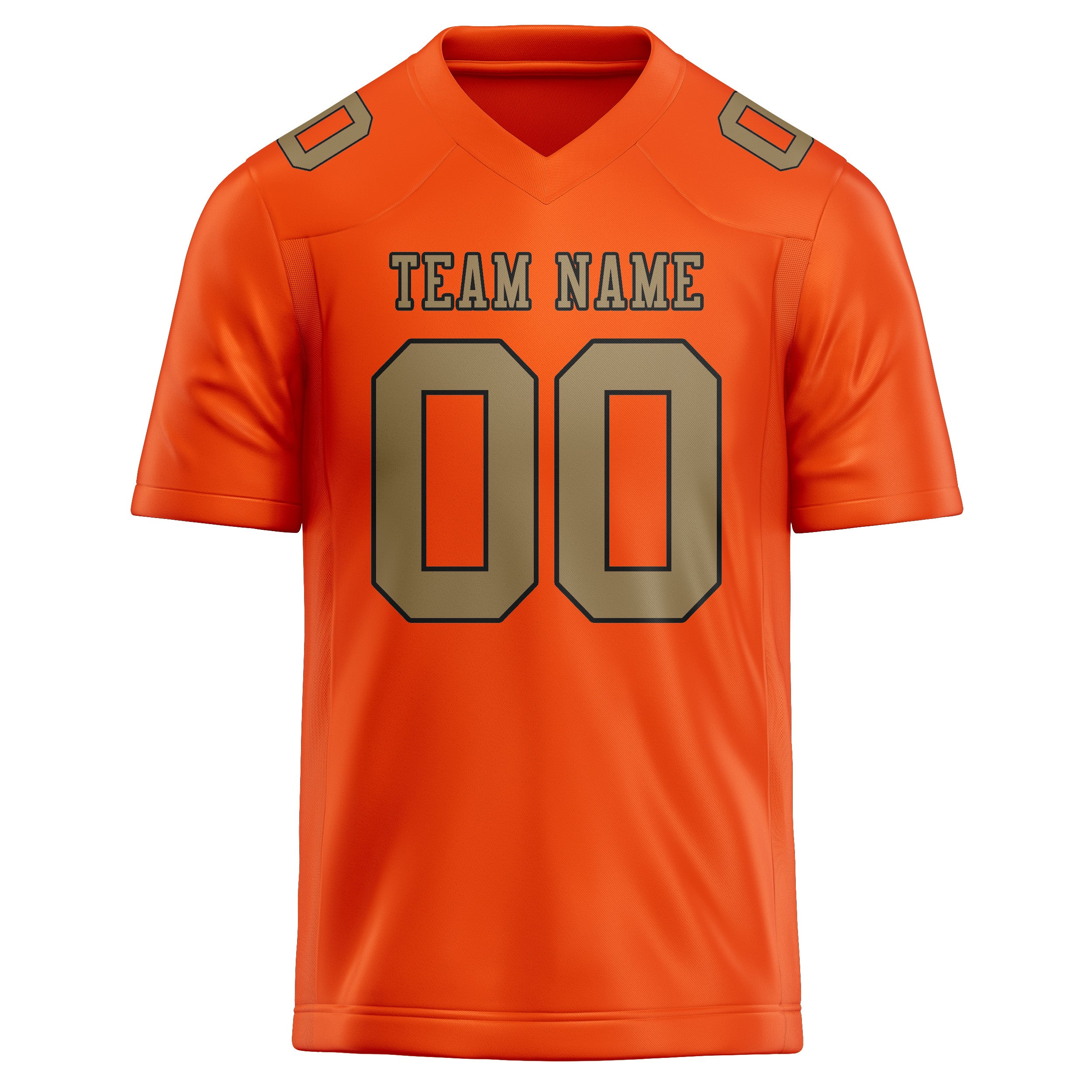 Custom Orange Red Light Khaki Football Jersey