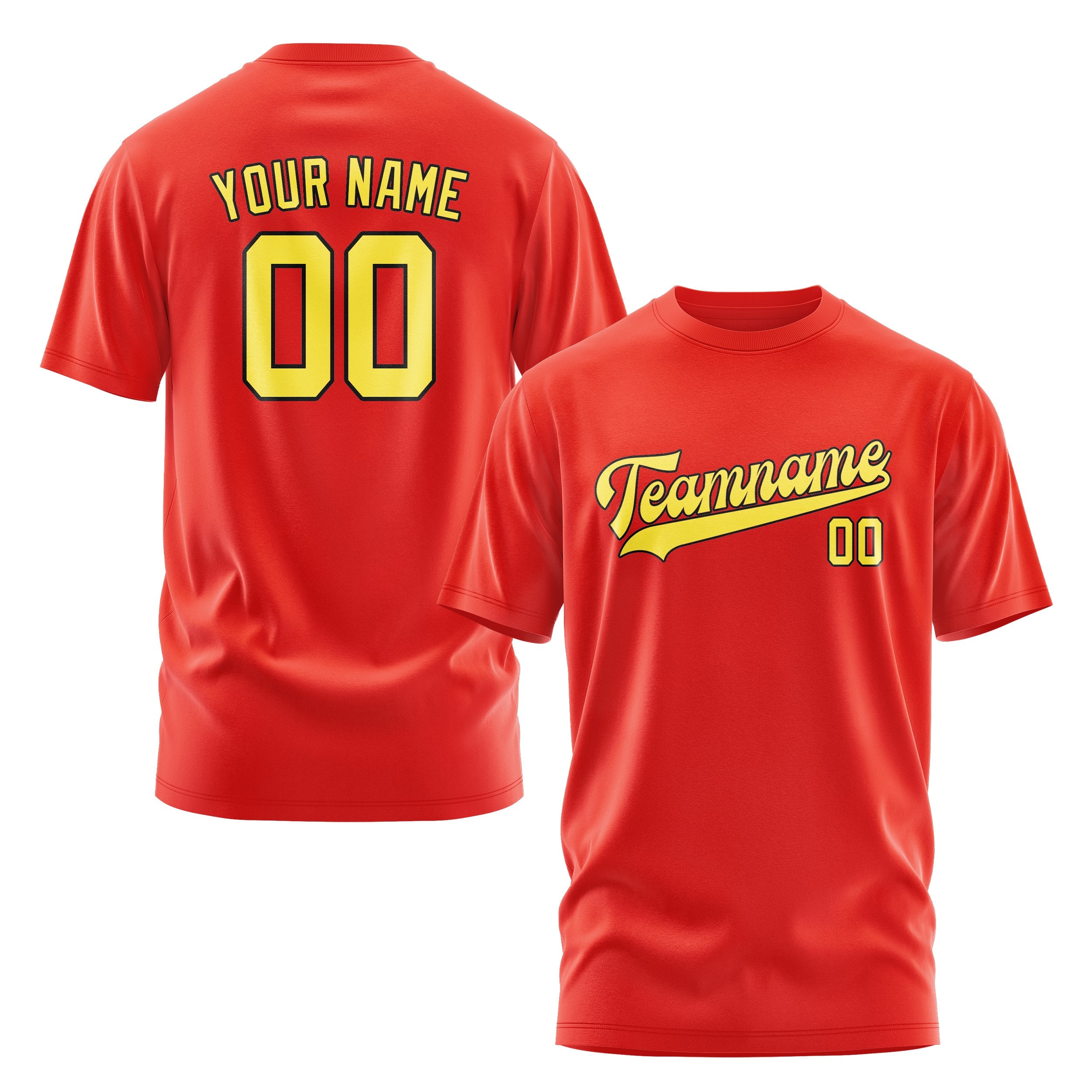 Custom Orange Red Light Yellow T-Shirt