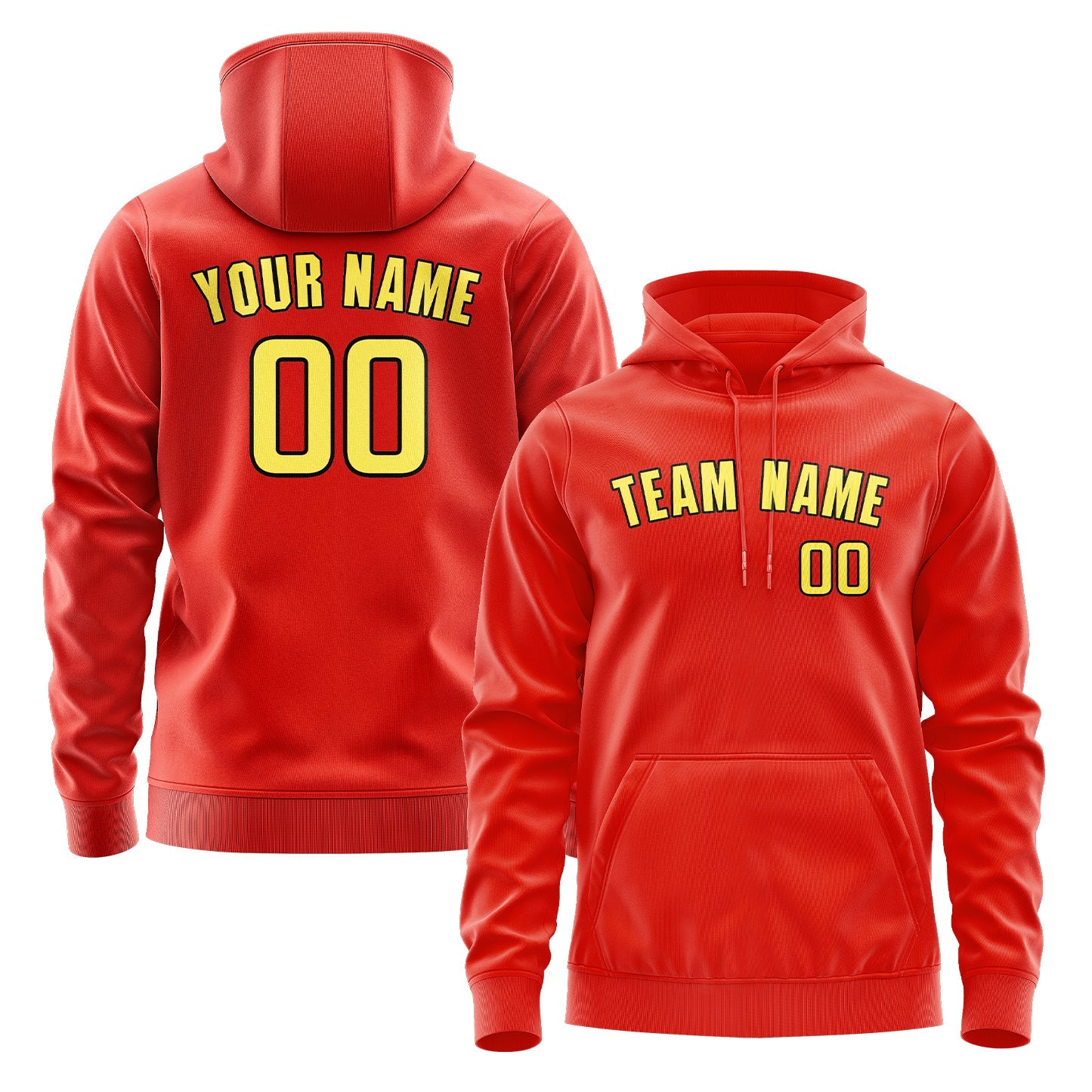 Custom Orange Red Light Yellow Hoodie