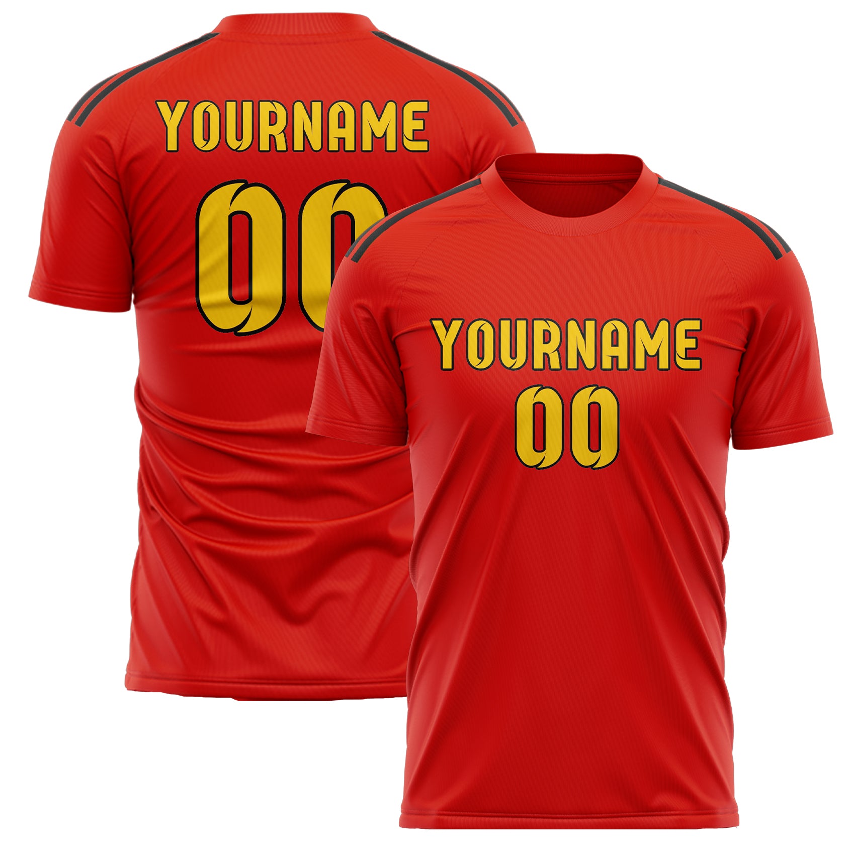 Custom Orange Red Gold Soccer Jersey