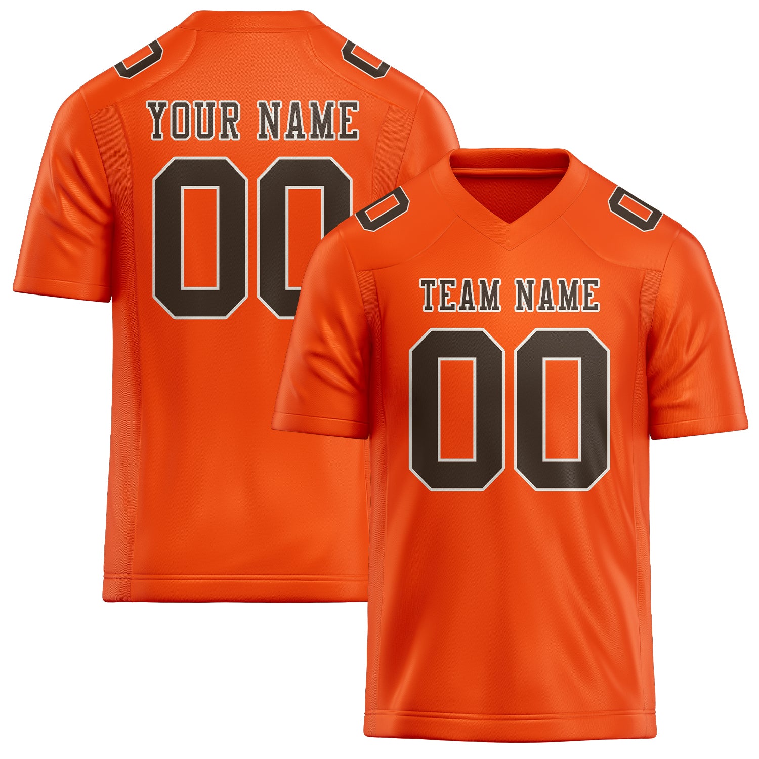 Custom Orange Red Brown Football Jersey