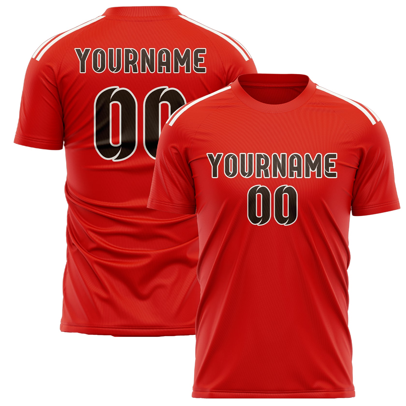 Custom Orange Red Brown Soccer Jersey
