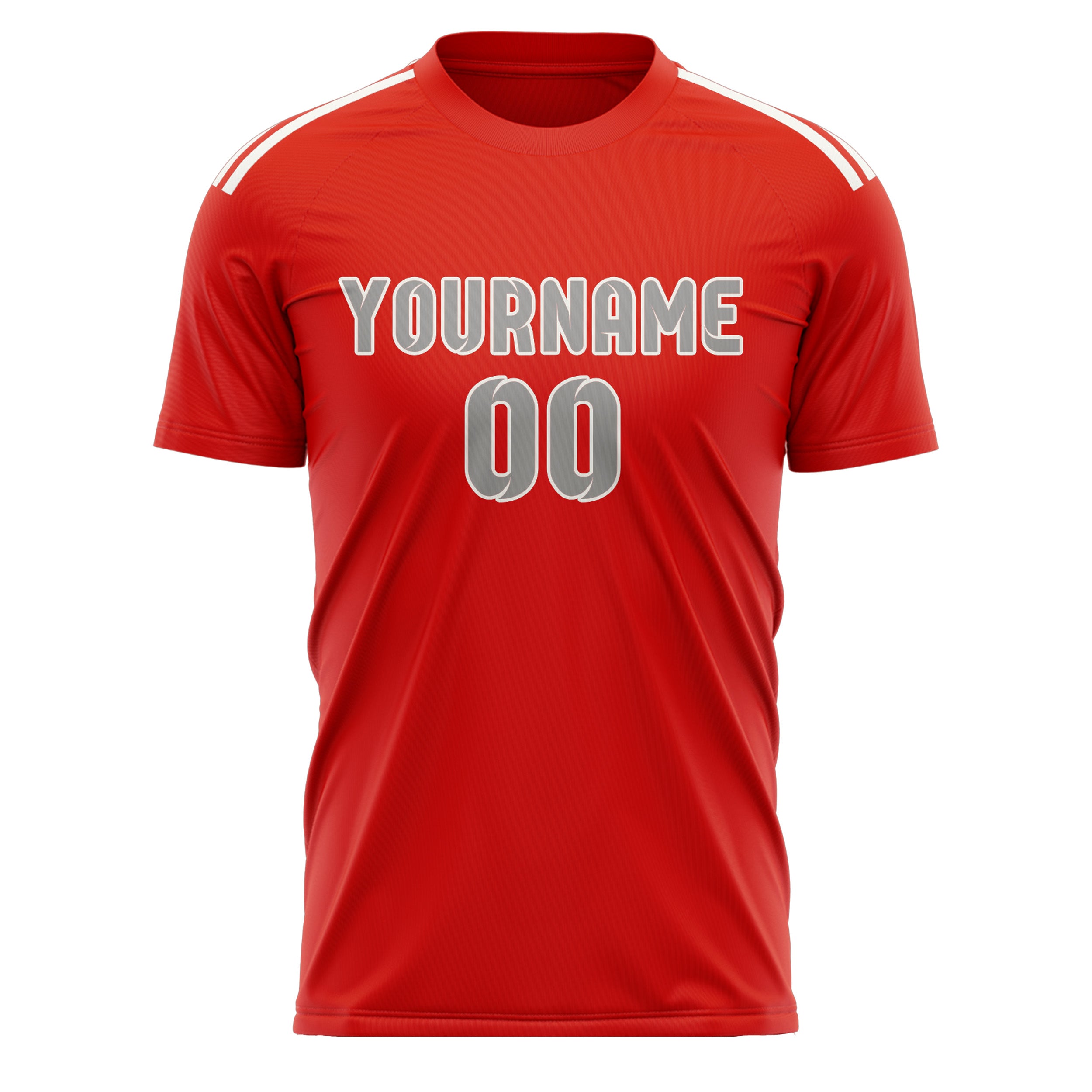 Custom Orange Red Gray Soccer Jersey