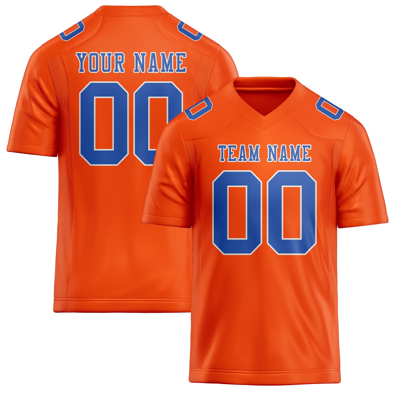 Custom Orange Red Sky Blue Football Jersey