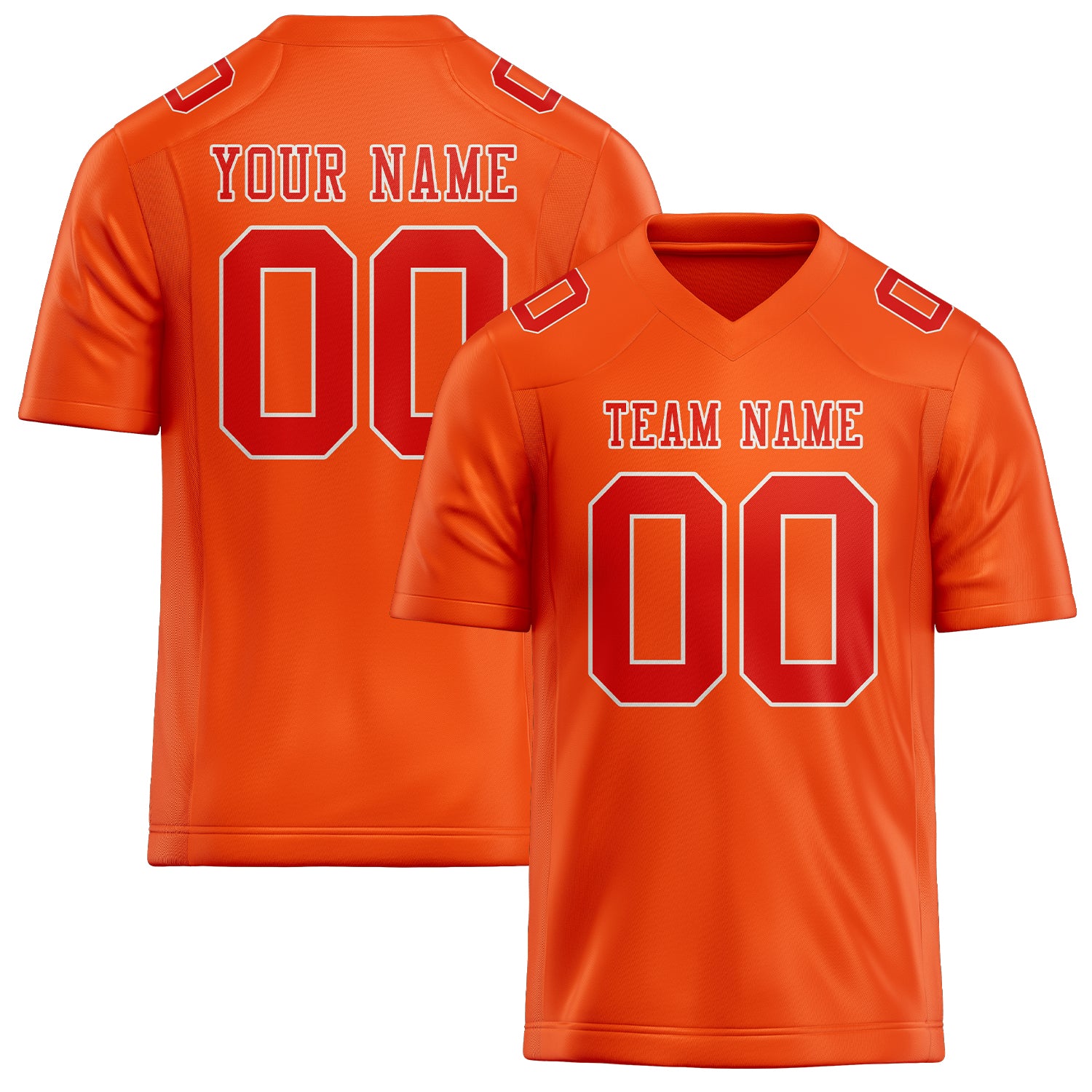 Custom Orange Red Orange Red Football Jersey