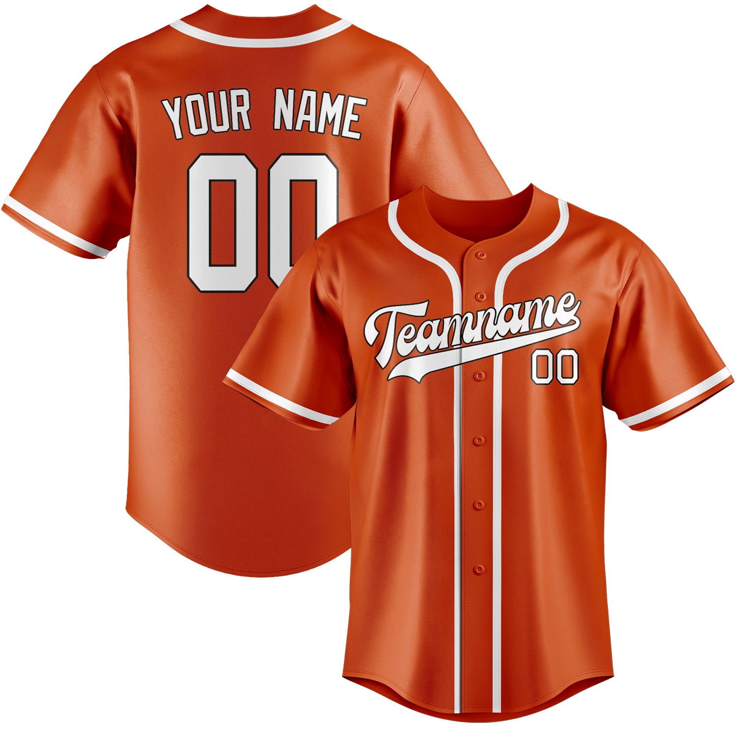 Custom Orange Red White Baseball Jersey