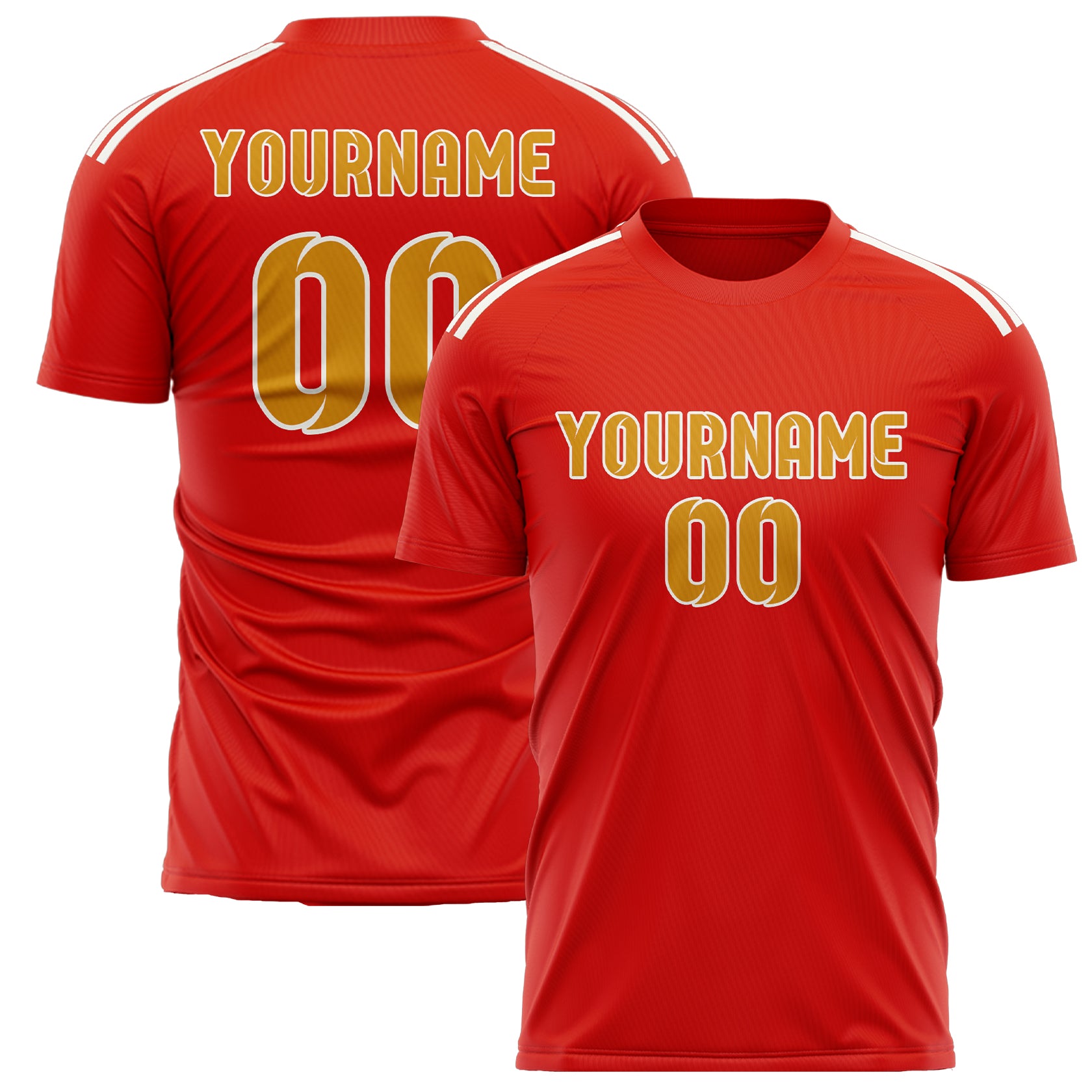 Custom Orange Red Yellow Soccer Jersey