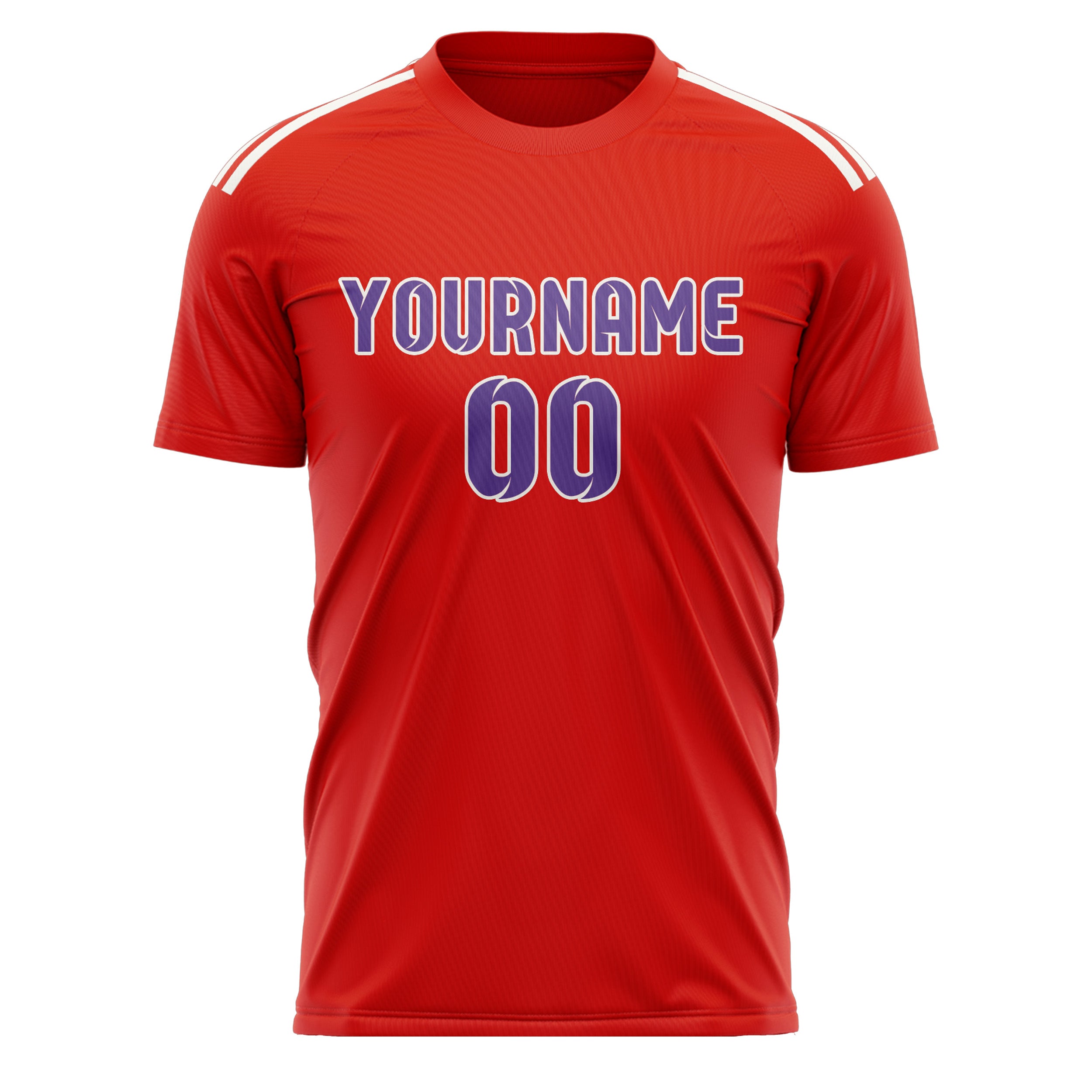 Custom Orange Red Light Purple Soccer Jersey