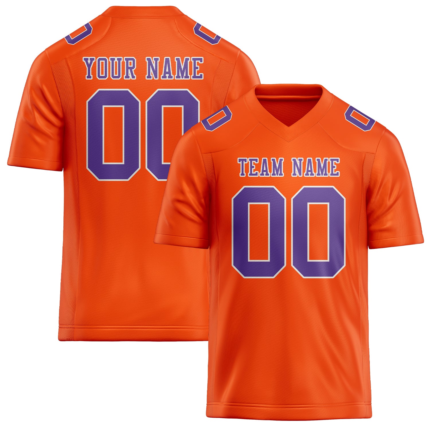 Custom Orange Red Light Purple Football Jersey