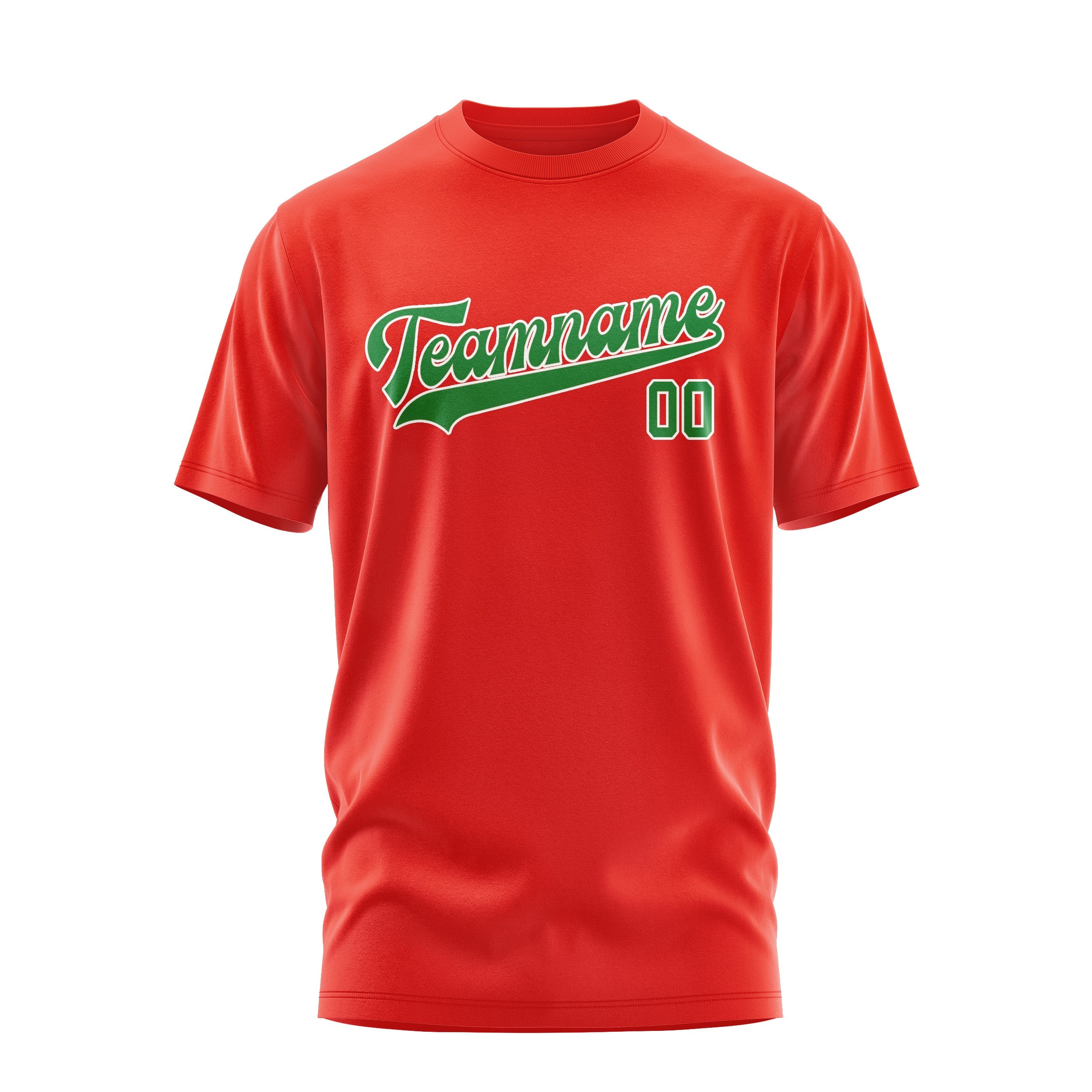 Custom Orange Red Emerald Green T-Shirt