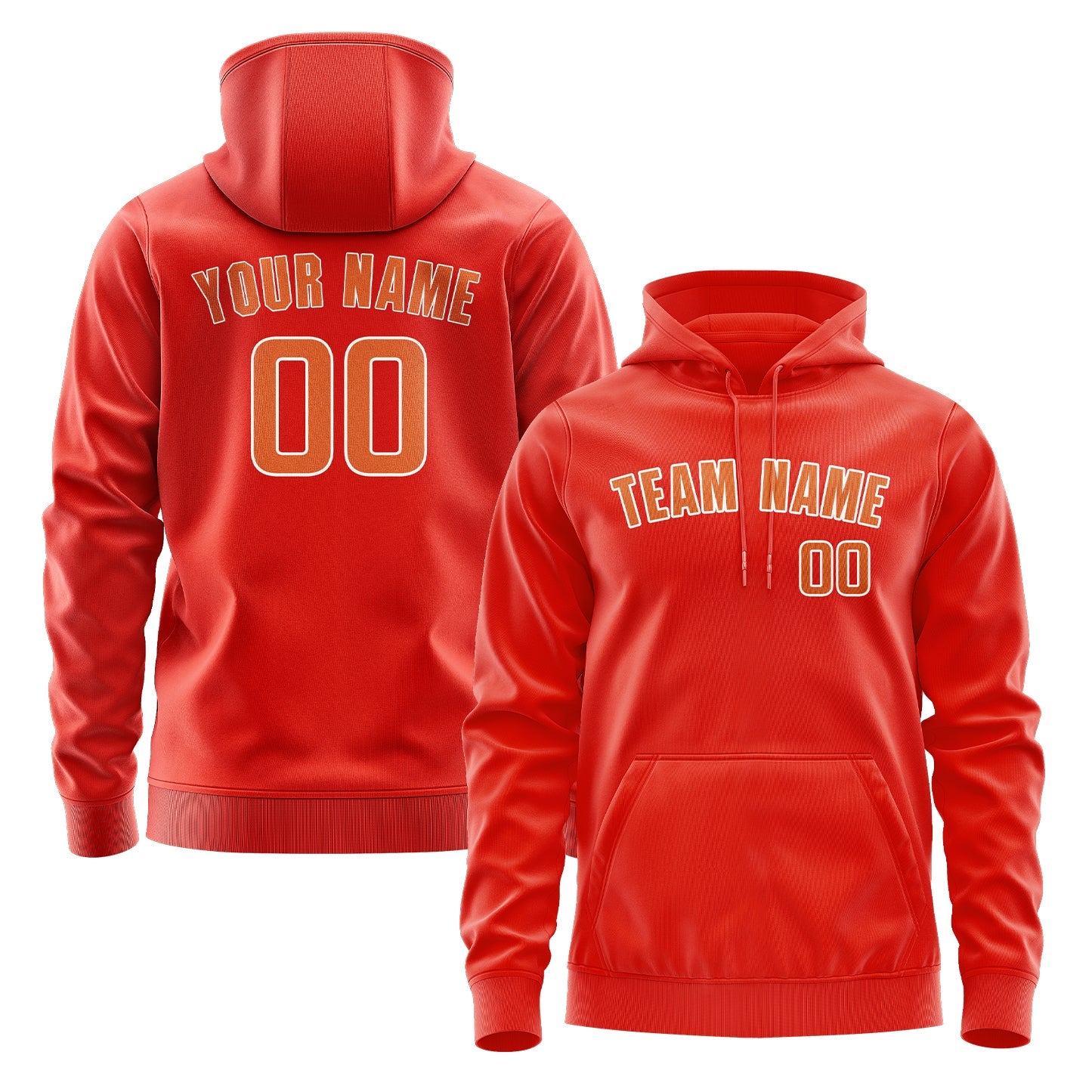 Custom Orange Red Orange Hoodie