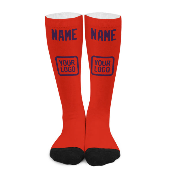 Custom Orange Red Purple Knee-High Sock