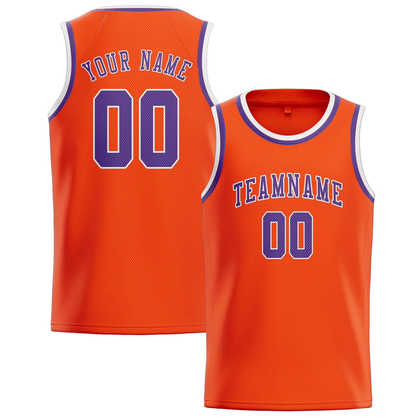 Custom Orange Red Light Purple Basketball Jersey