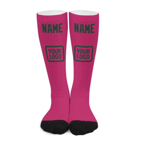 Custom Pink Green Knee-High Sock
