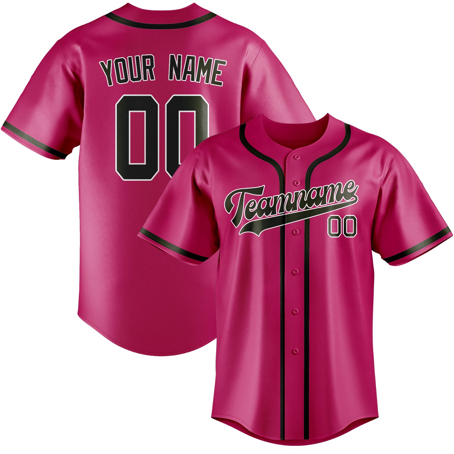 Custom Pink Olive Baseball Jersey