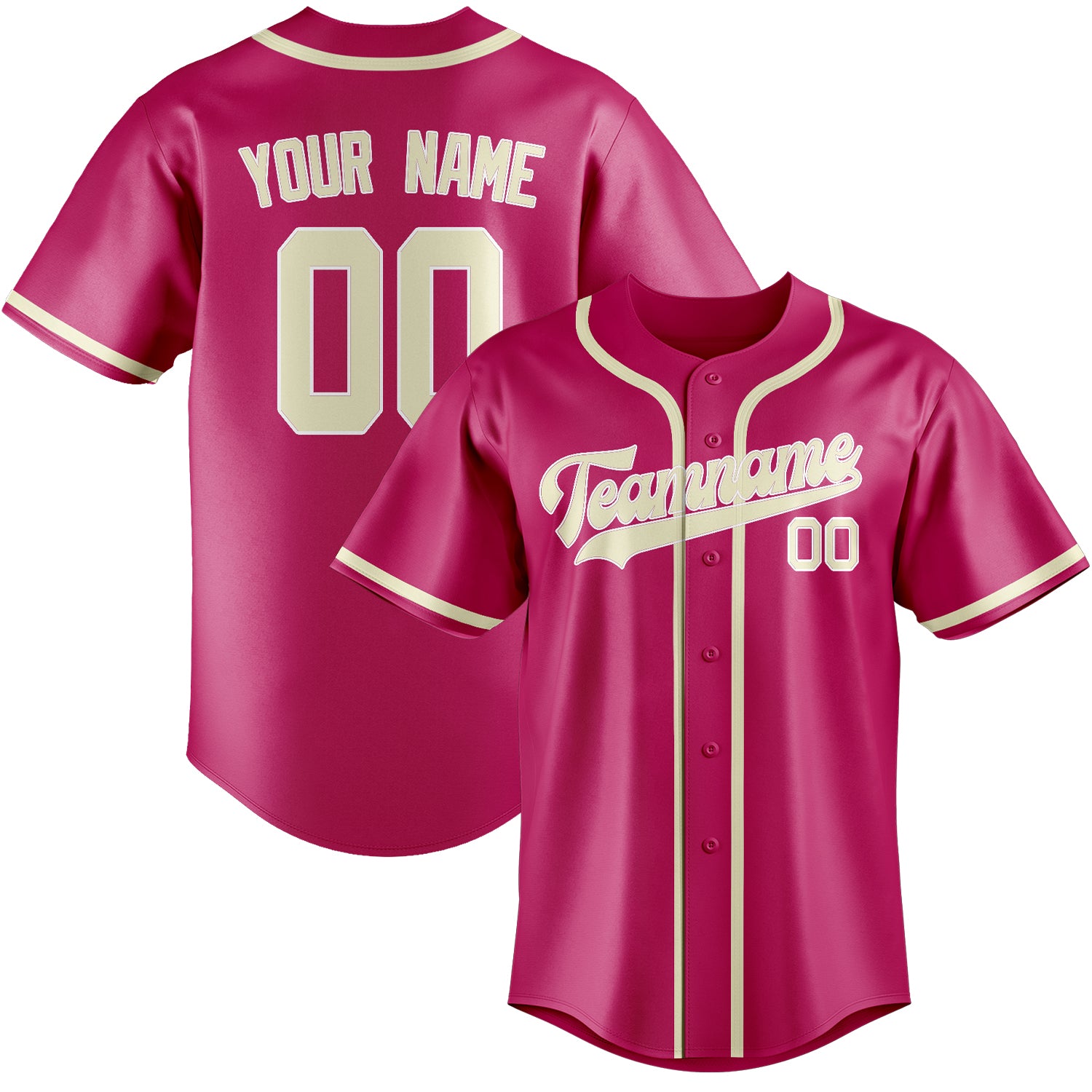 Custom Pink Cream Baseball Jersey