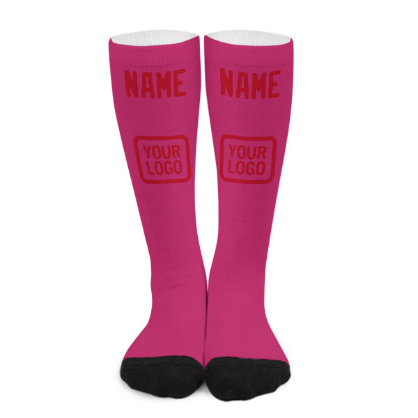 Custom Pink Red Knee-High Sock
