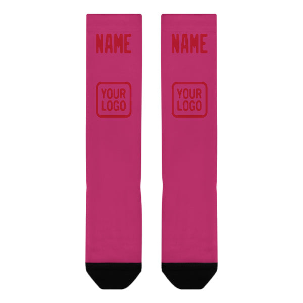 Custom Pink Red Knee-High Sock