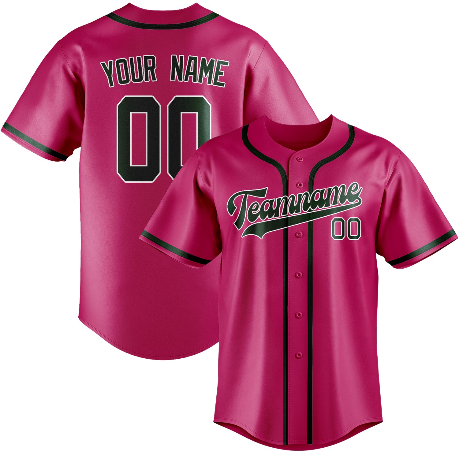 Custom Pink Green Baseball Jersey