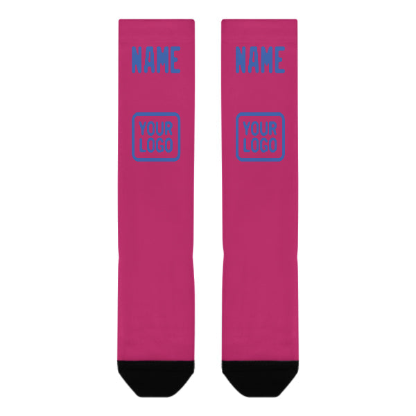 Custom Pink Sky Blue Knee-High Sock