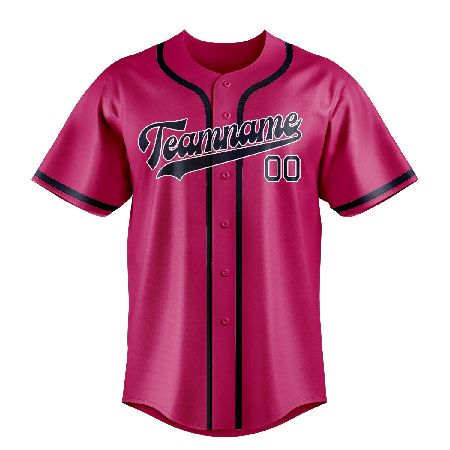 Custom Pink Navy Baseball Jersey