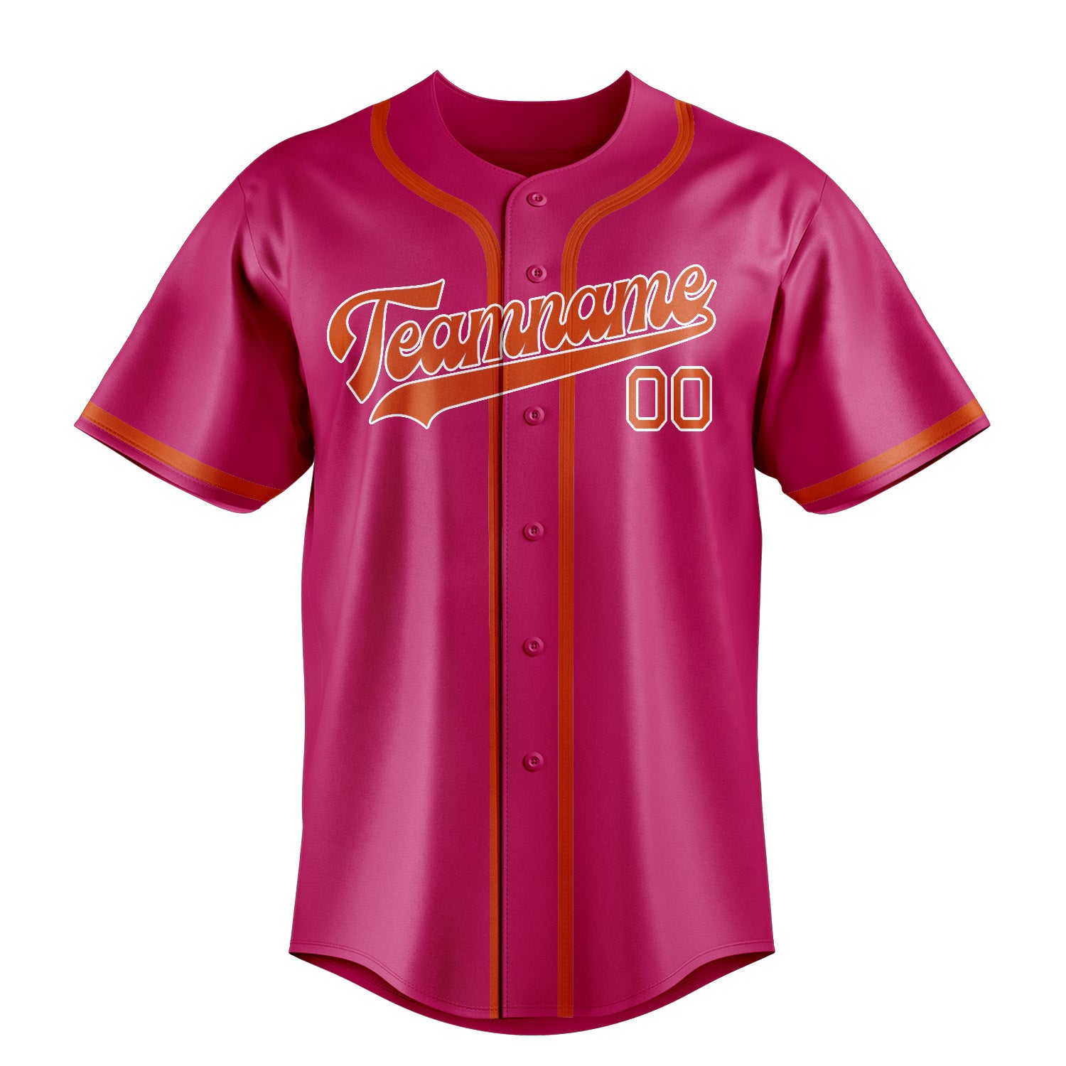Custom Pink Orange Red Baseball Jersey