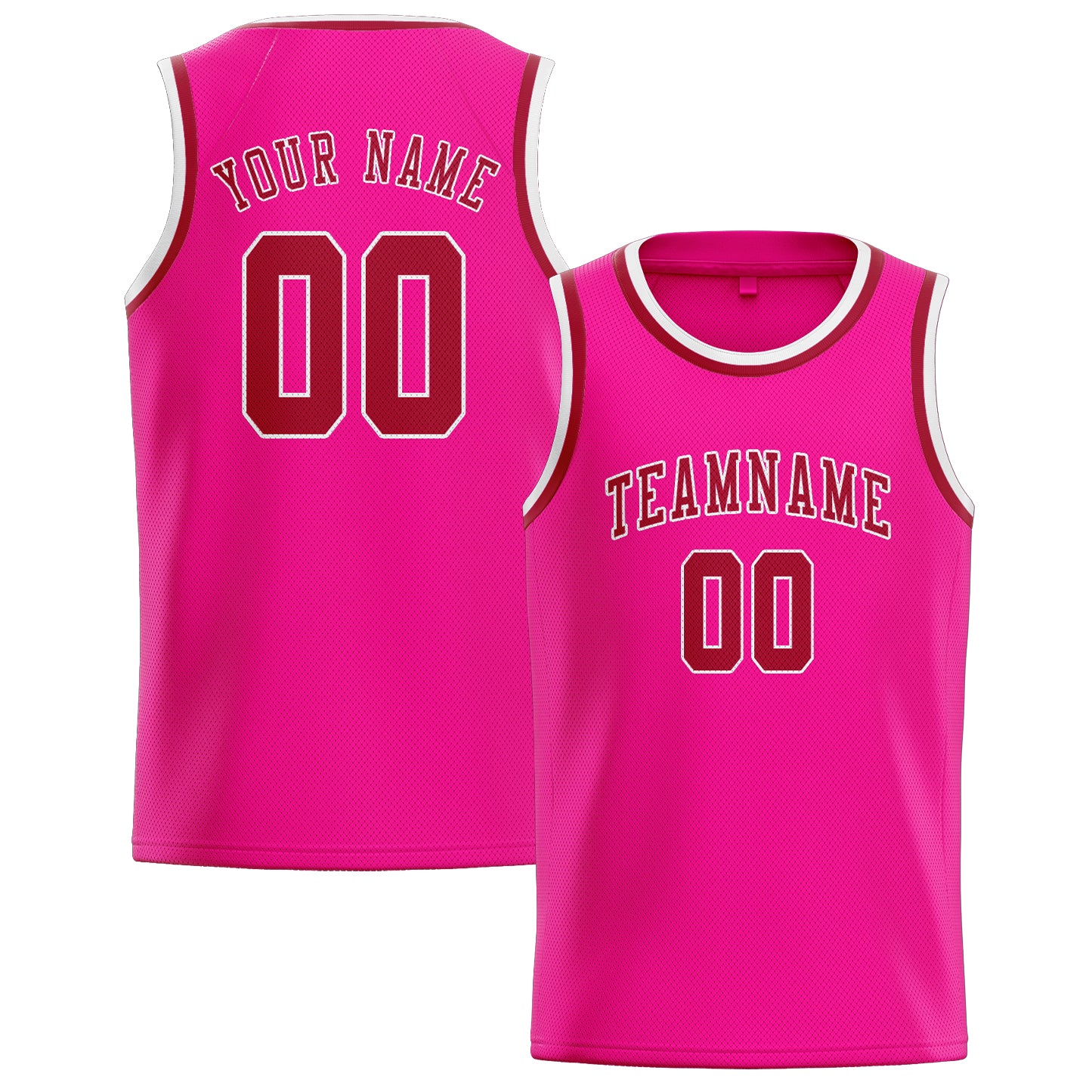 Custom Pink Red Basketball Jersey