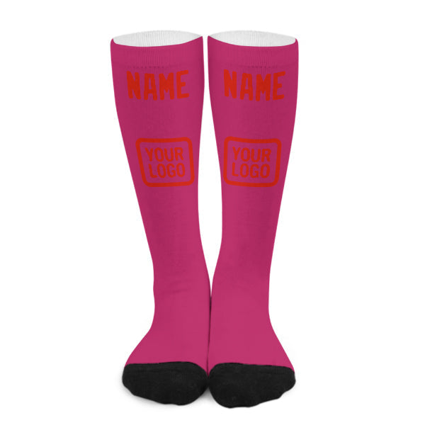 Custom Pink Orange Red Knee-High Sock